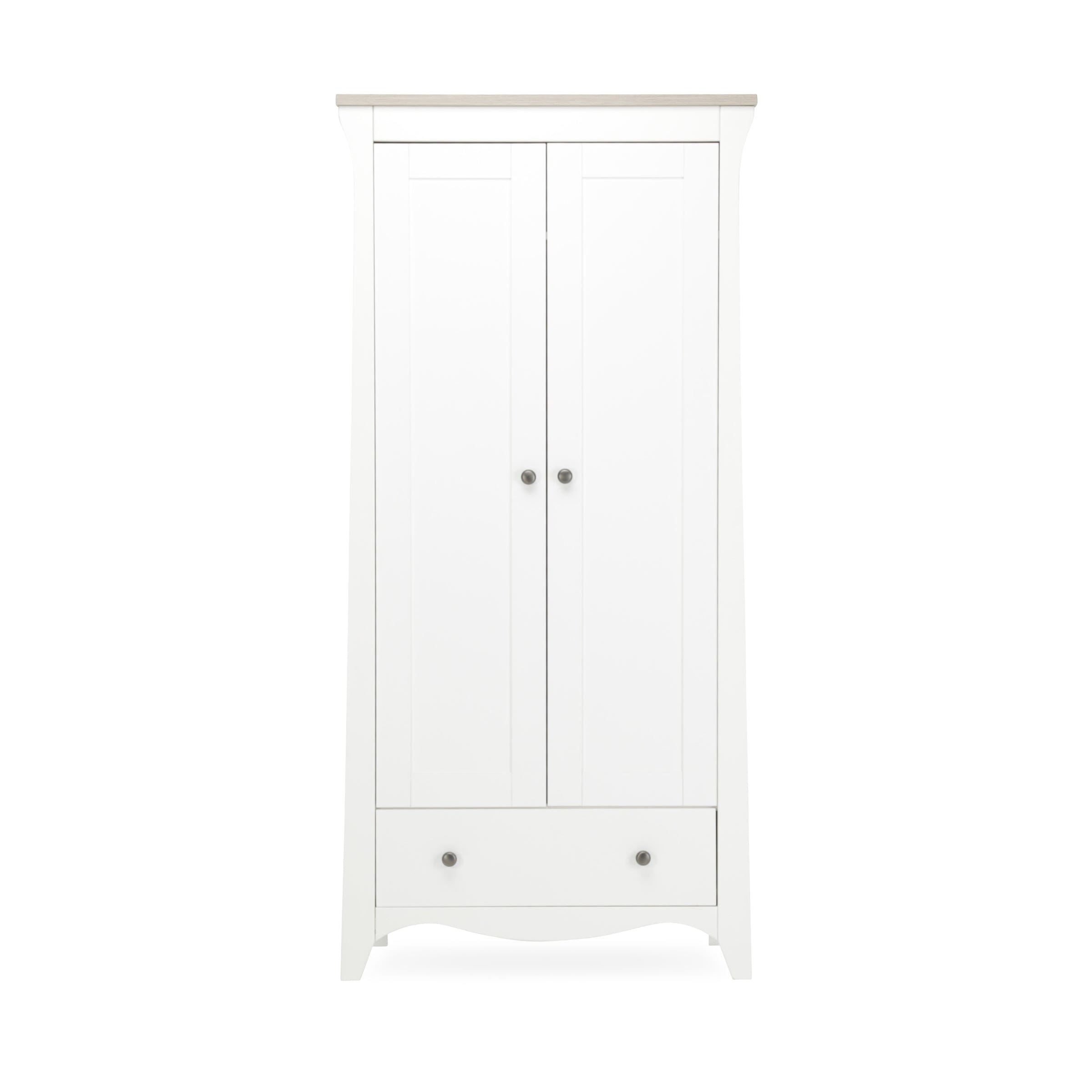 Clara 2 Door Double Wardrobe - White & Ash Furniture Singles CuddleCo 