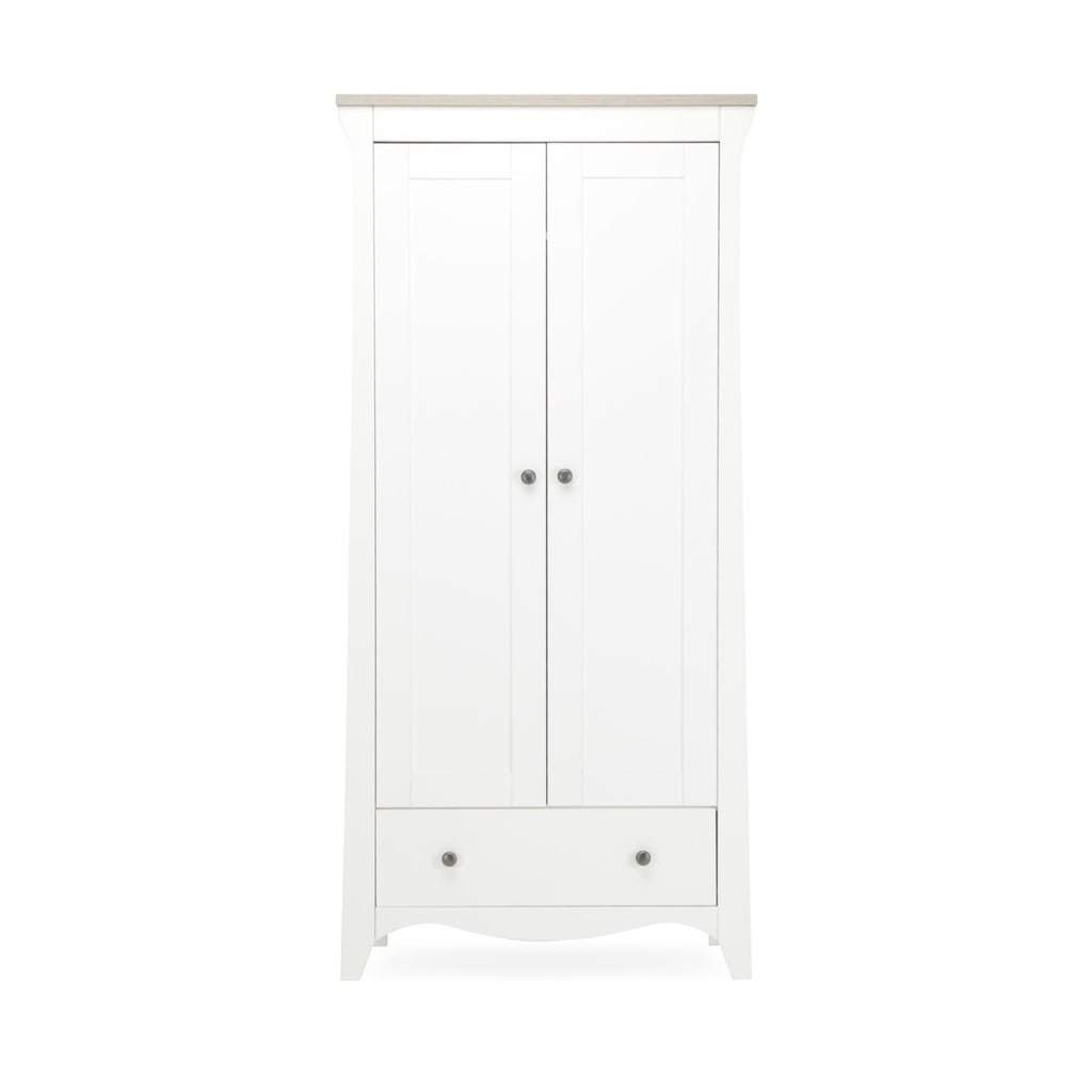 Clara 2 Door Double Wardrobe - White & Ash Furniture Singles CuddleCo 