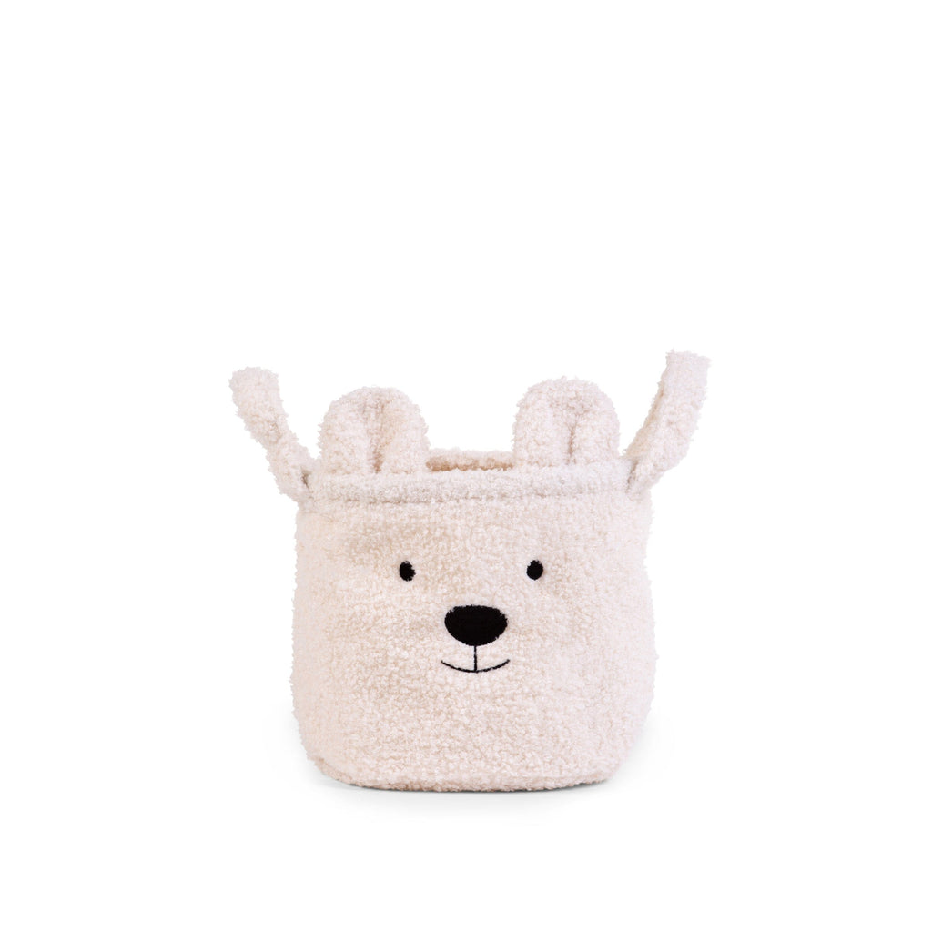 Teddy Bear Storage Basket White 25 x 20 x 20cm Decor Childhome 