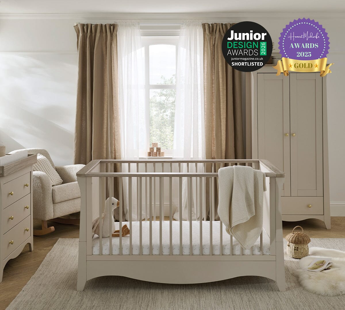 Clara Cot Bed - Cashmere & Ash Furniture Singles CuddleCo 