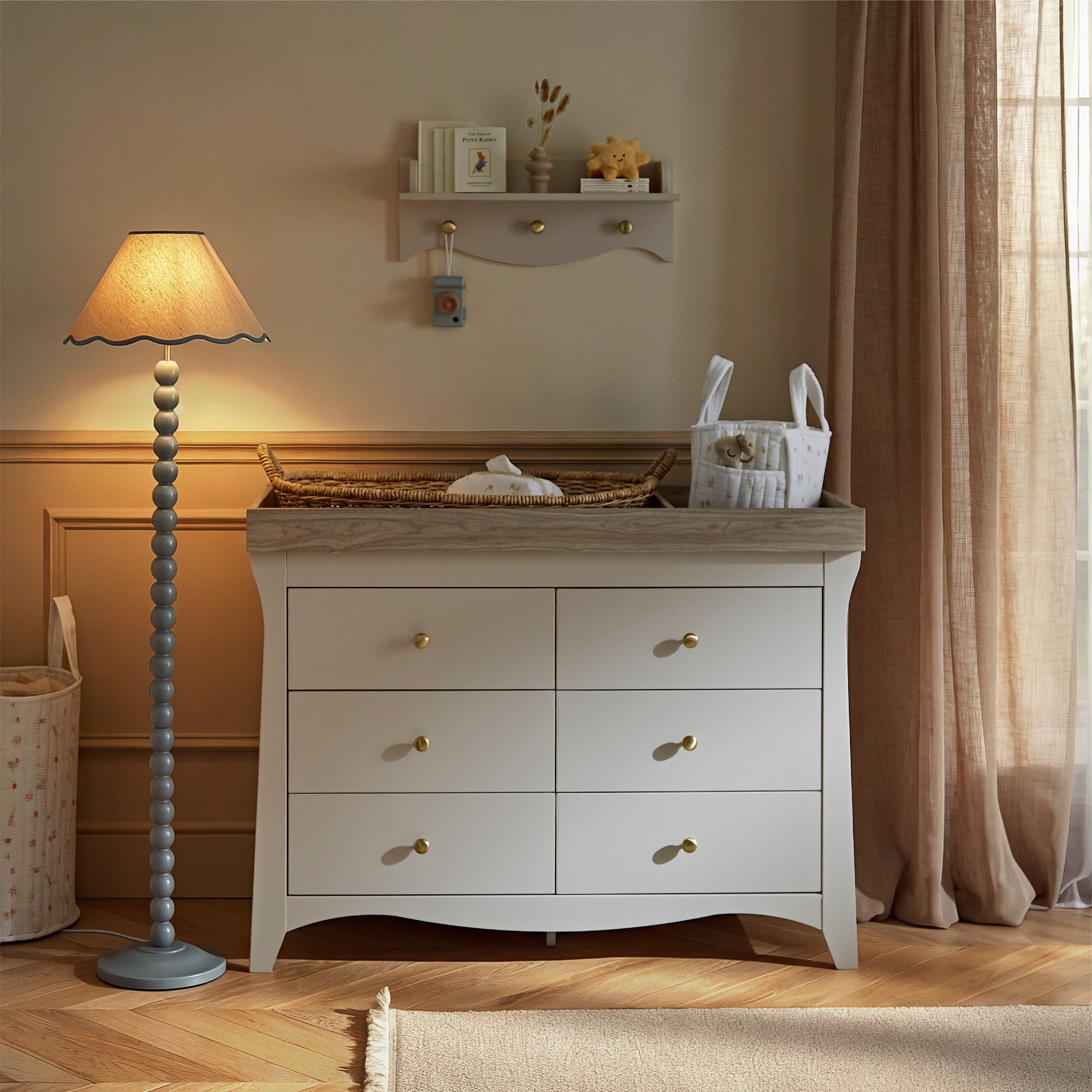 Clara 6 Drawer Dresser - Cashmere & Ash Furniture Singles CuddleCo 