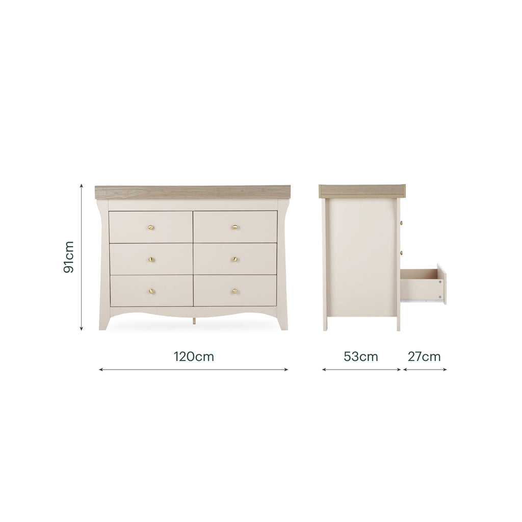 Clara 6 Drawer Dresser - Cashmere & Ash Furniture Singles CuddleCo 