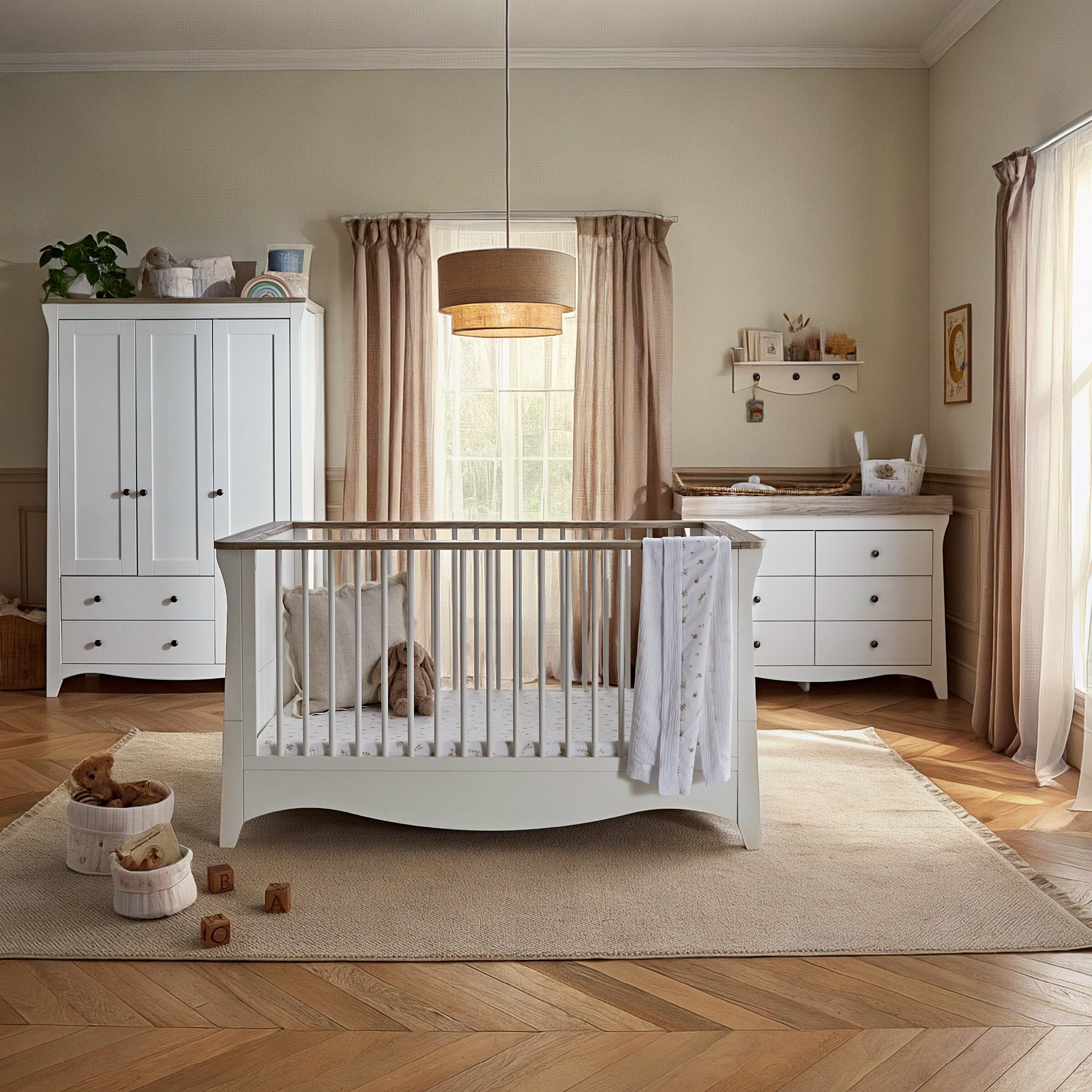 Clara Luxe 3 Piece Furniture Set - White & Ash Furniture Sets CuddleCo 