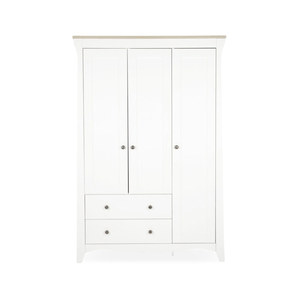 Clara 3 Door Triple Wardrobe - White & Ash Furniture Singles CuddleCo 