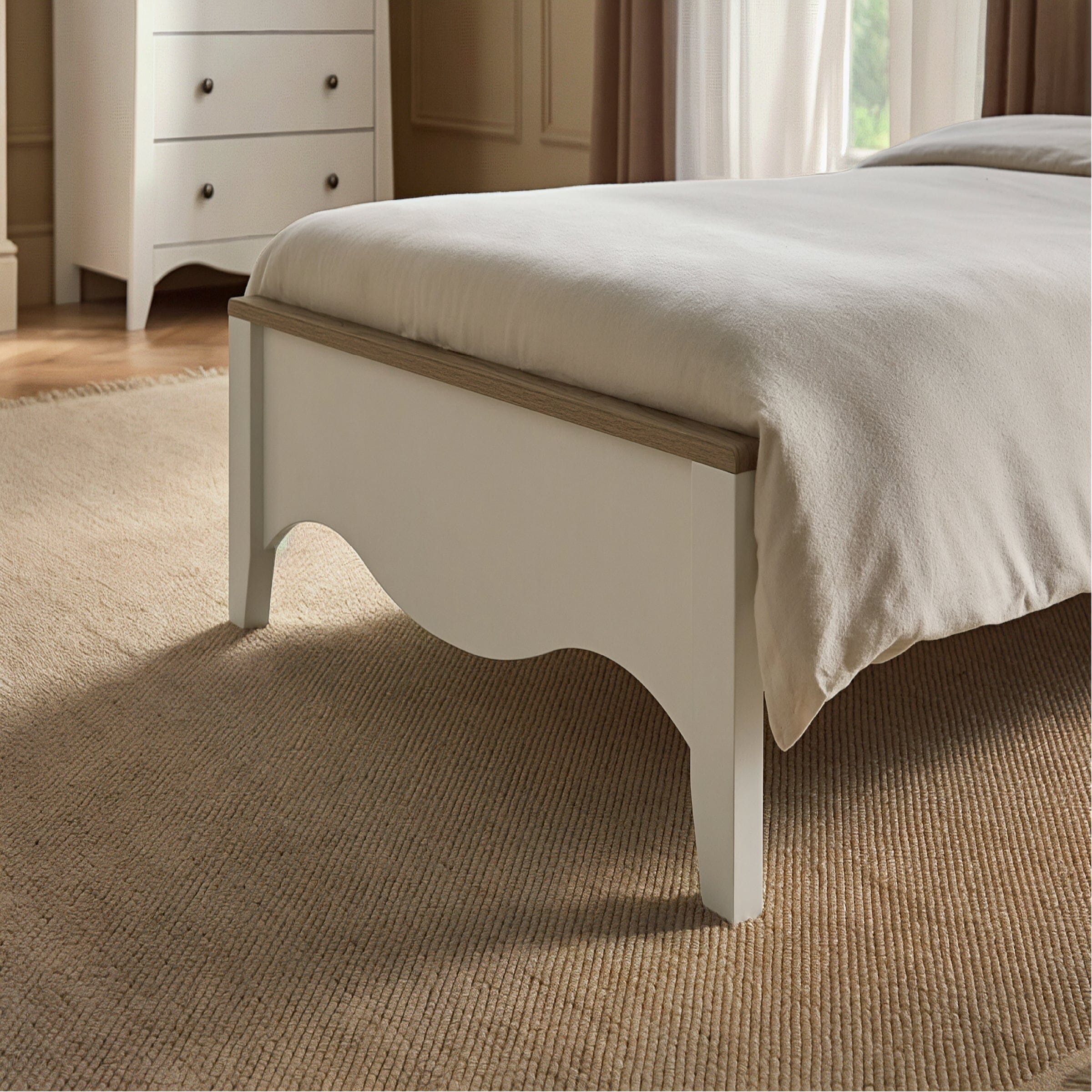 Clara Single Bed - White & Ash Furniture Singles CuddleCo 