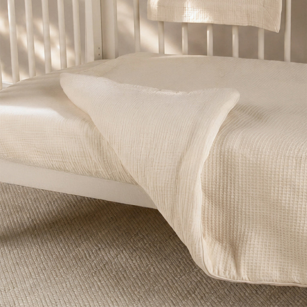 Cot Bed Quilt  - Cashmere Waffle