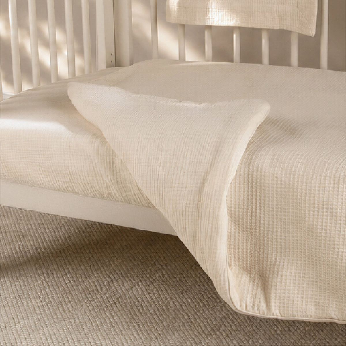 Cot Bed Quilt  - Cashmere Waffle