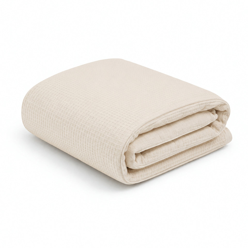 Cot Bed Quilt  - Cashmere Waffle