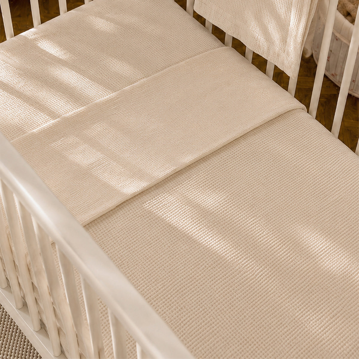 Cot Bed Quilt  - Cashmere Waffle