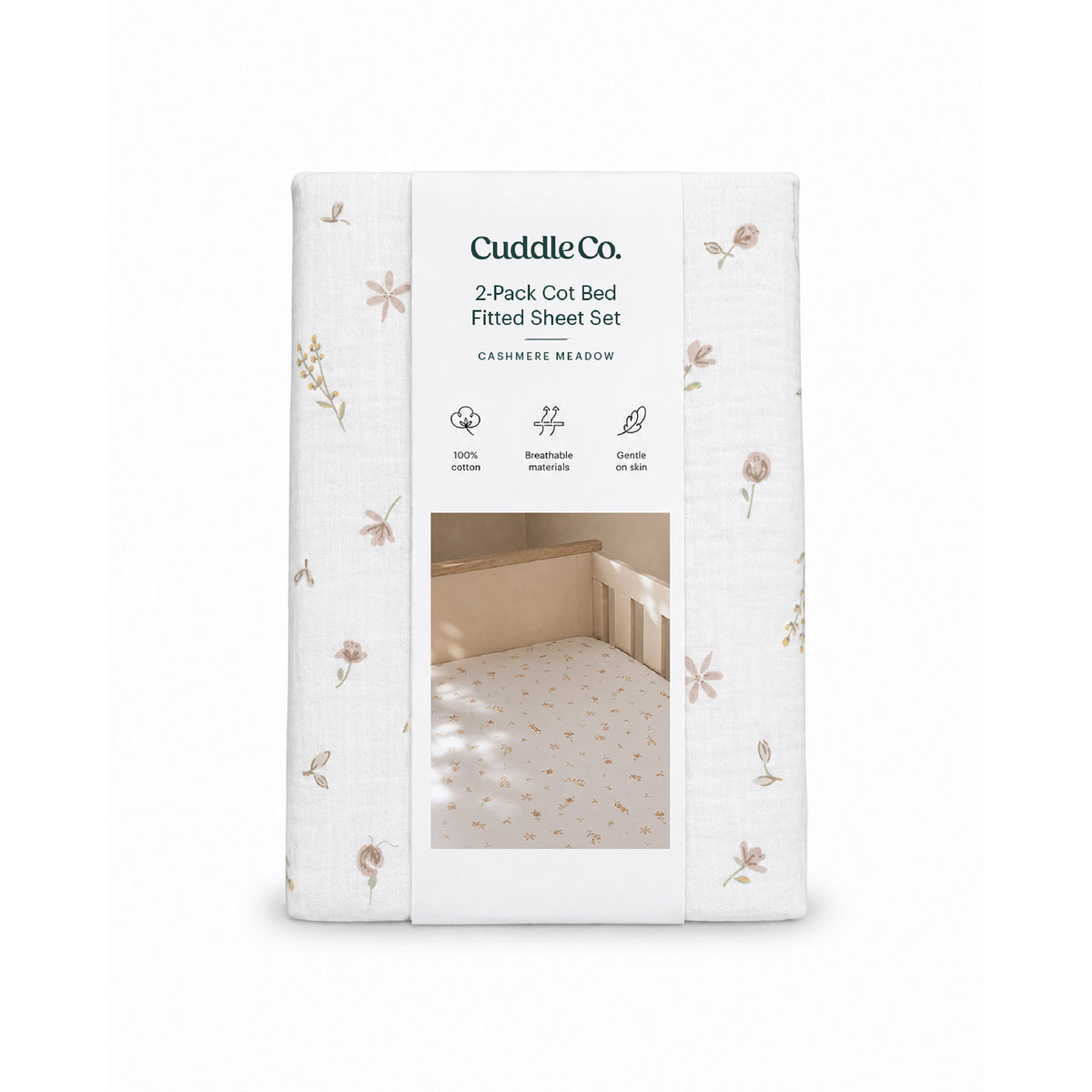 2 Pack Cot Bed Sheets - Cashmere Meadow