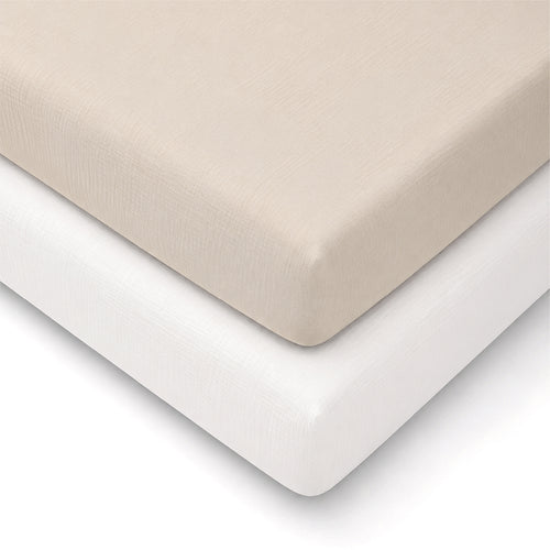 2 Pack Cot Bed Sheets  - Cashmere Waffle