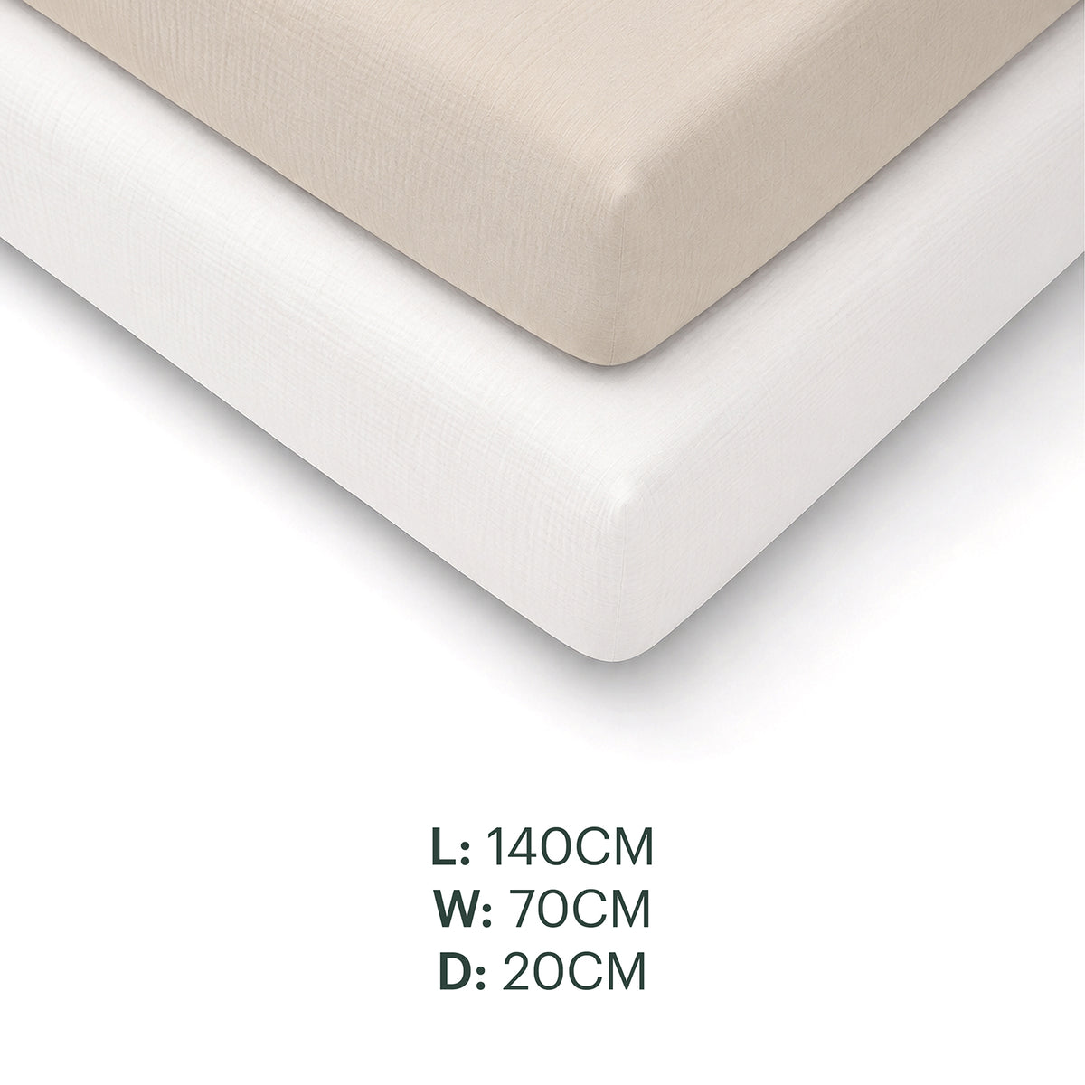 2 Pack Cot Bed Sheets  - Cashmere Waffle