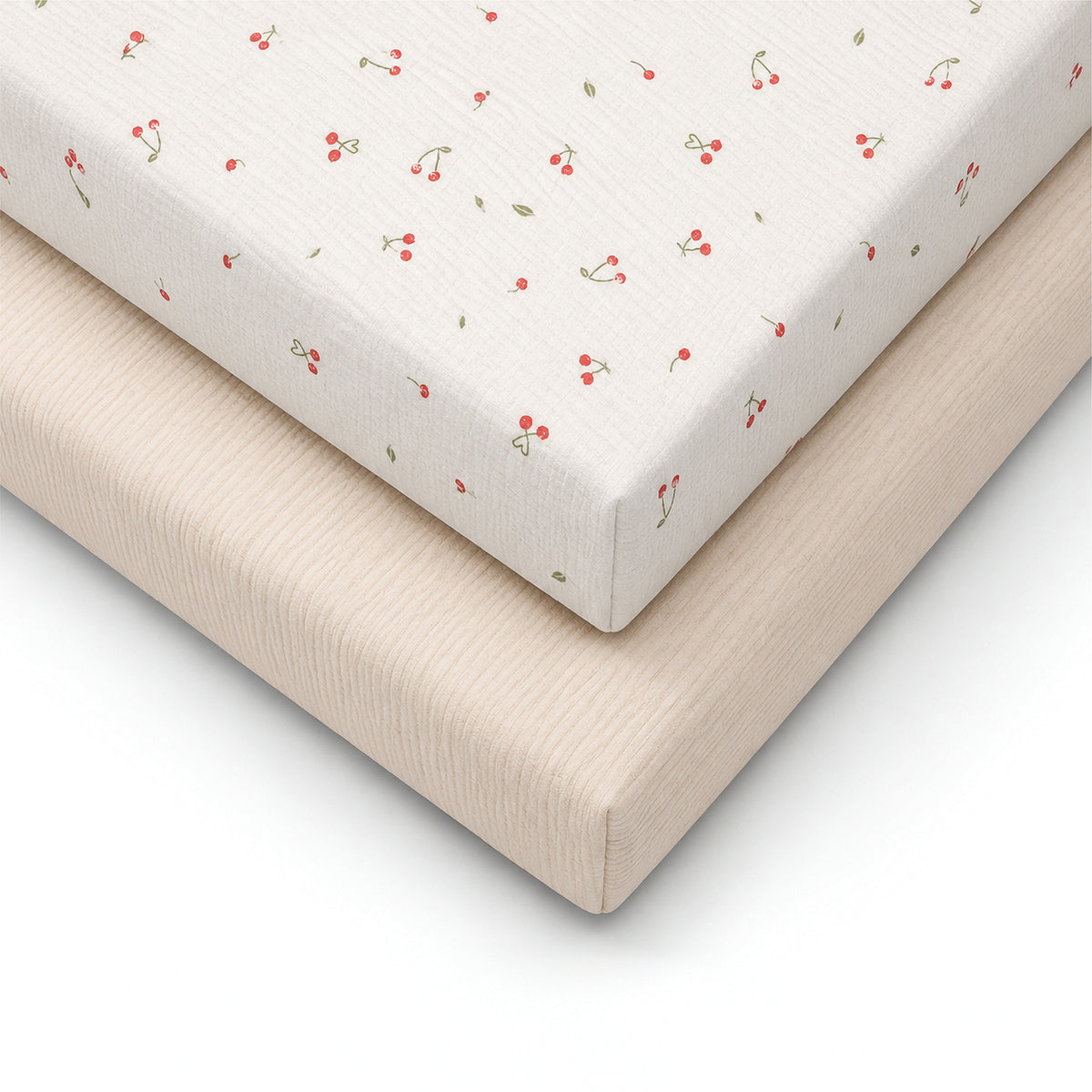 2 Pack Cot Bed Sheets - Ditsy Cherry