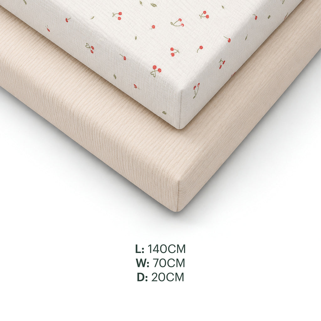 2 Pack Cot Bed Sheets - Ditsy Cherry