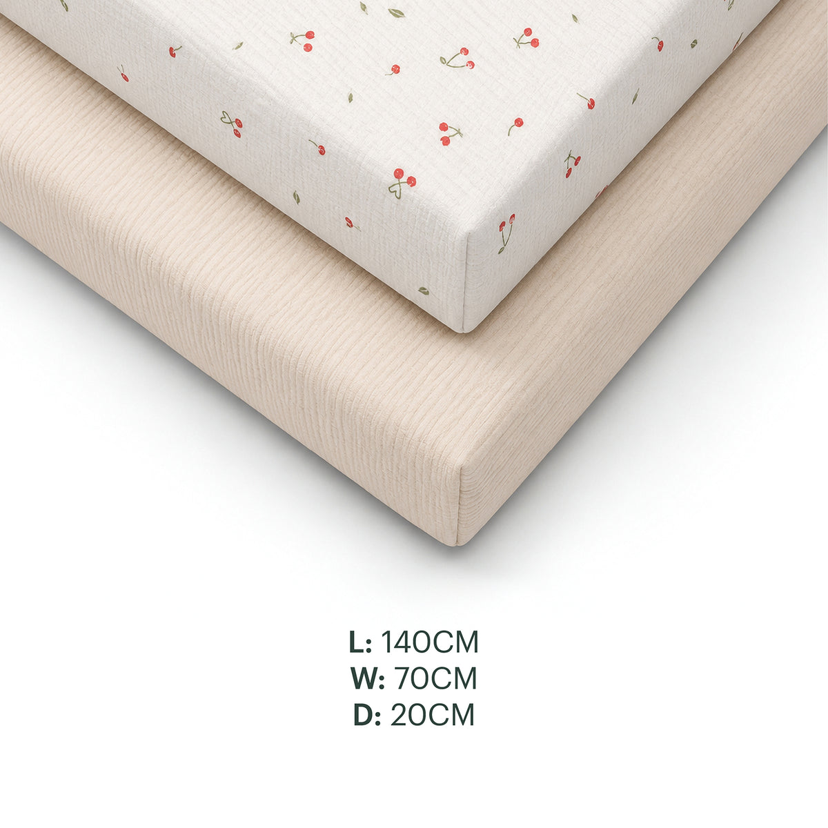 2 Pack Cot Bed Sheets - Ditsy Cherry
