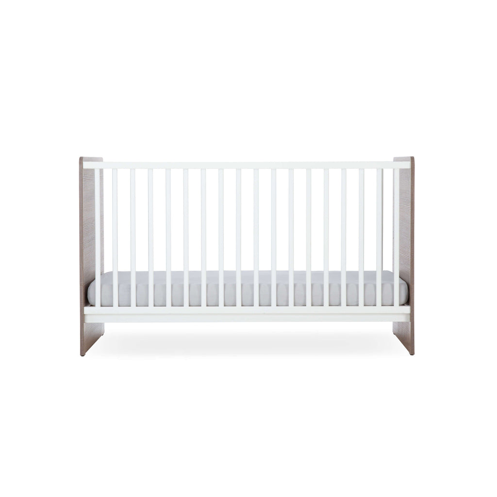 Enzo Cot Bed - Truffle Oak & White Furniture Singles CuddleCo 