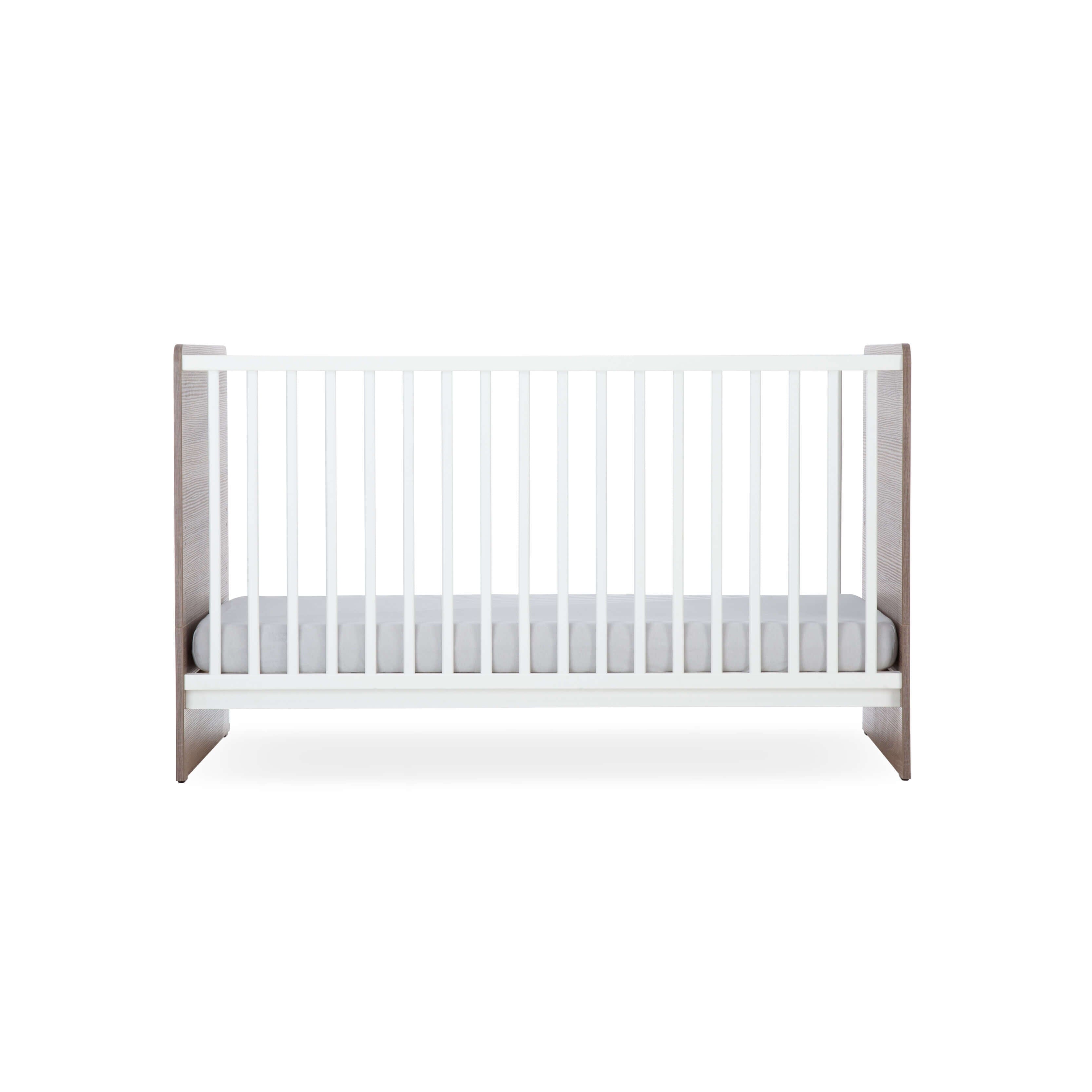 Enzo Cot Bed - Truffle Oak & White Furniture Singles CuddleCo 