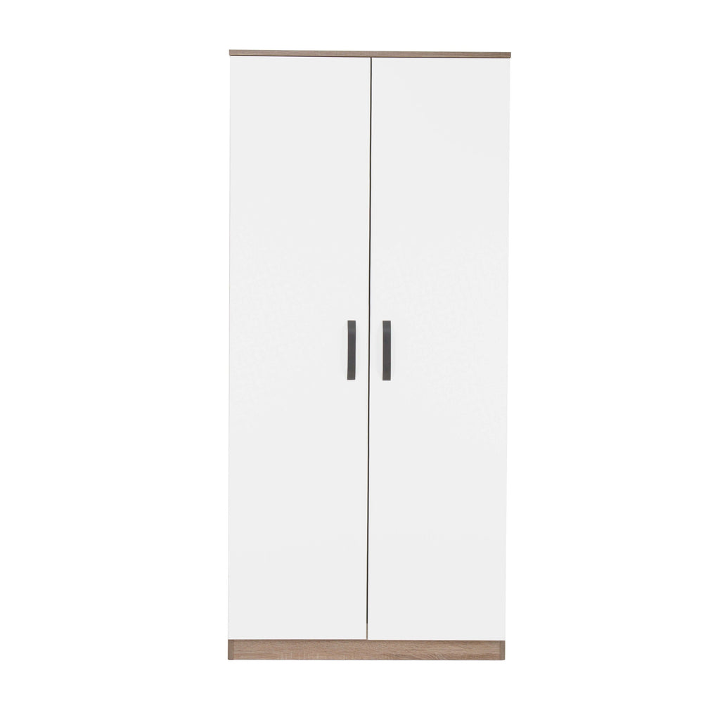Enzo Nursery Wardrobe - Truffle Oak & White Furniture Singles CuddleCo 