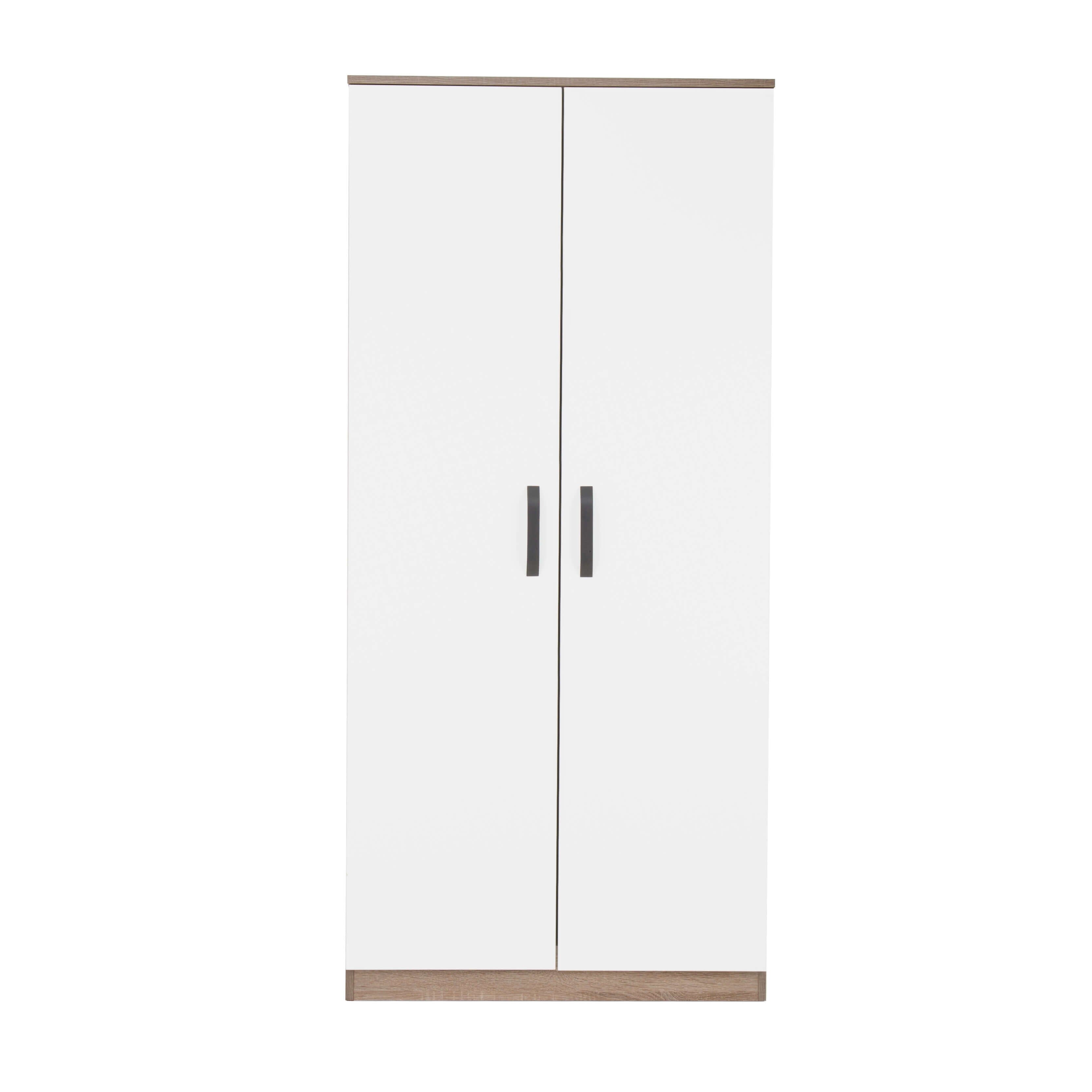 Enzo Nursery Wardrobe - Truffle Oak & White Furniture Singles CuddleCo 