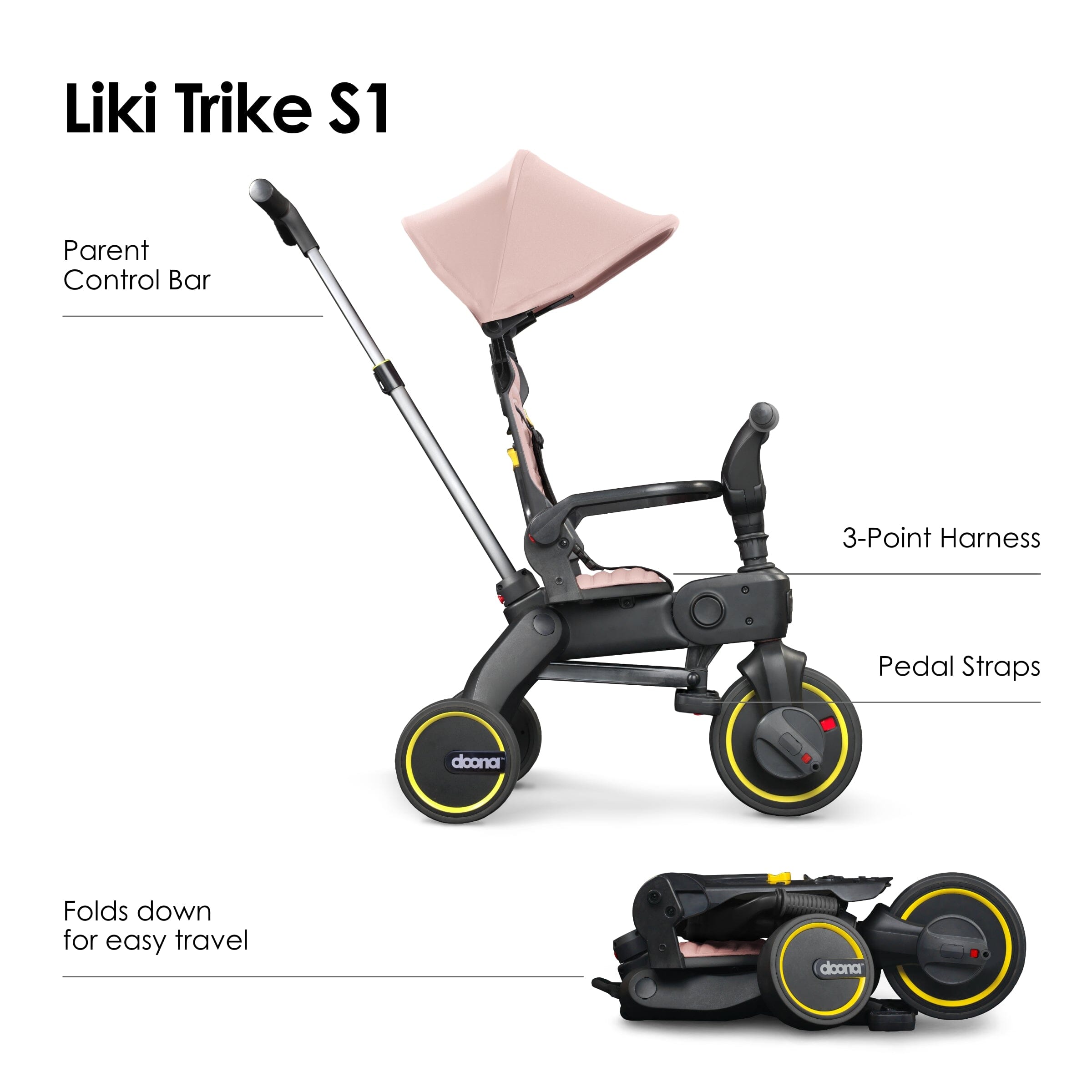 Doona Liki Trike S1 - Blush Pink Trikes Doona 