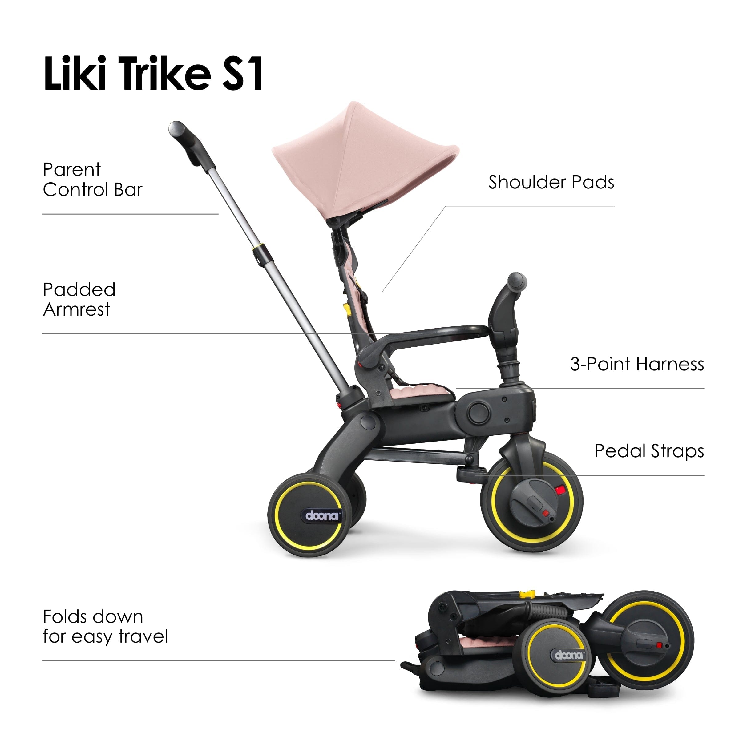 Doona Liki Trike S1 - Blush Pink Trikes Doona 