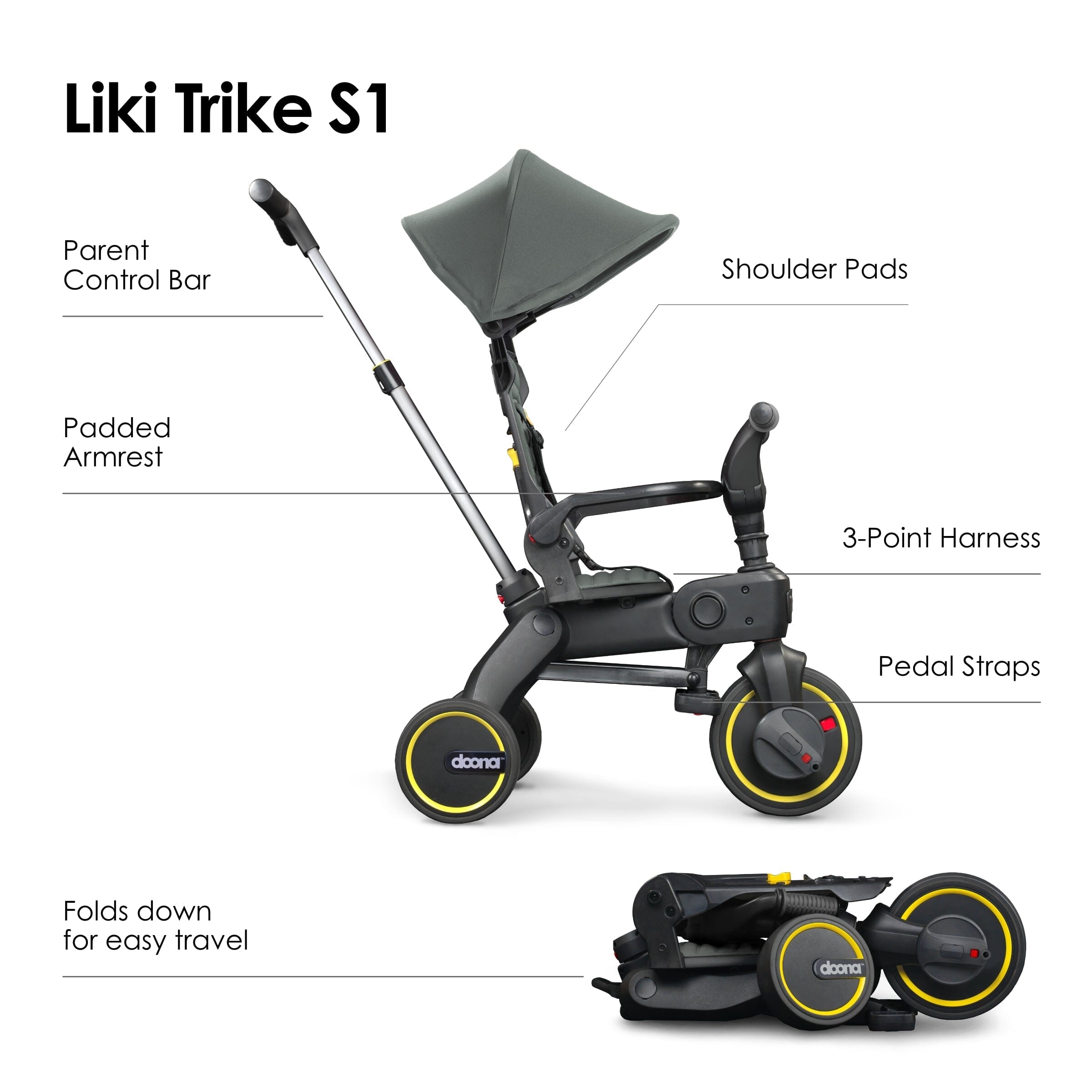 Doona Liki Trike S1 - Slate Green Trikes Doona 