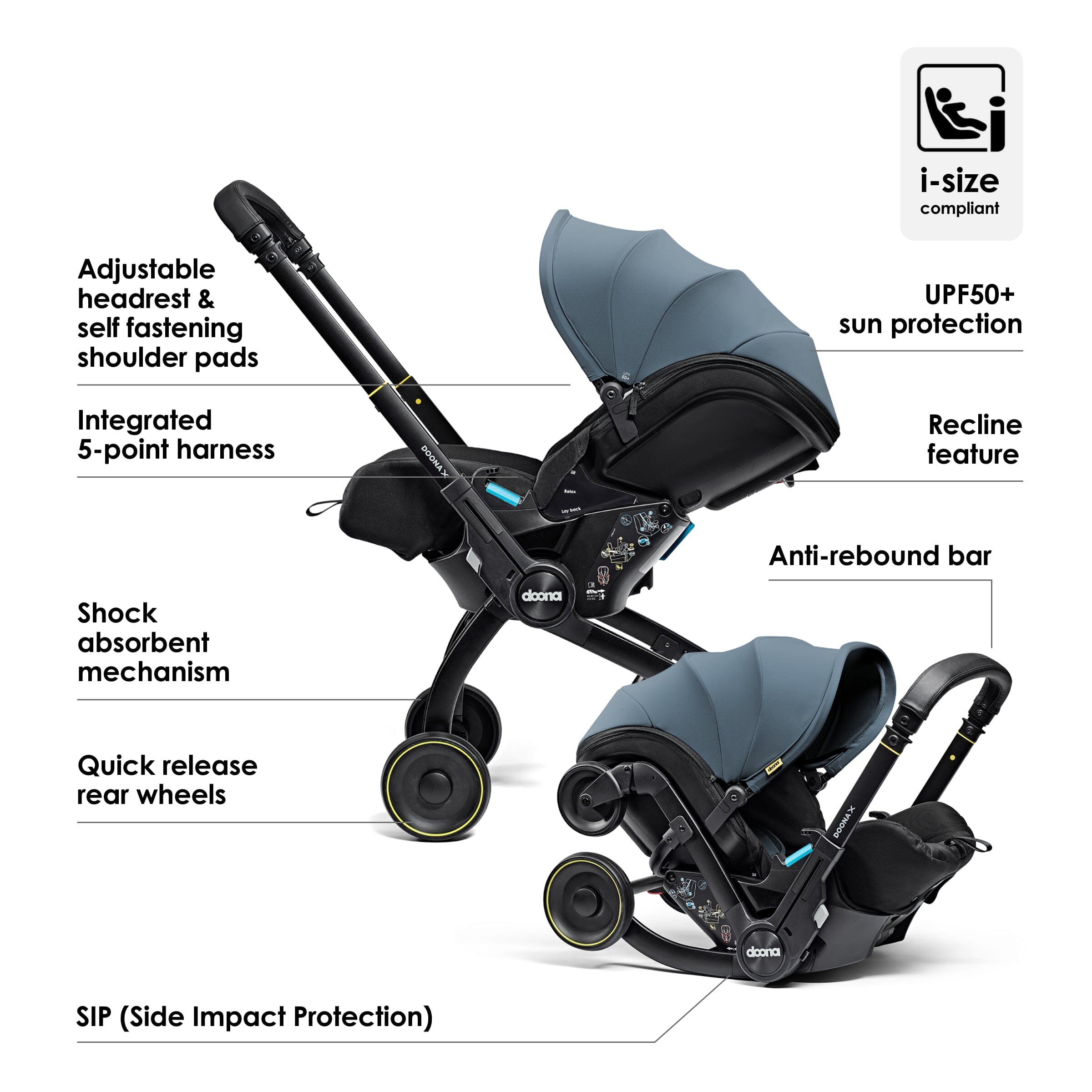 Doona X Car Seat & Stroller Ocean Blue Car Seats Doona 