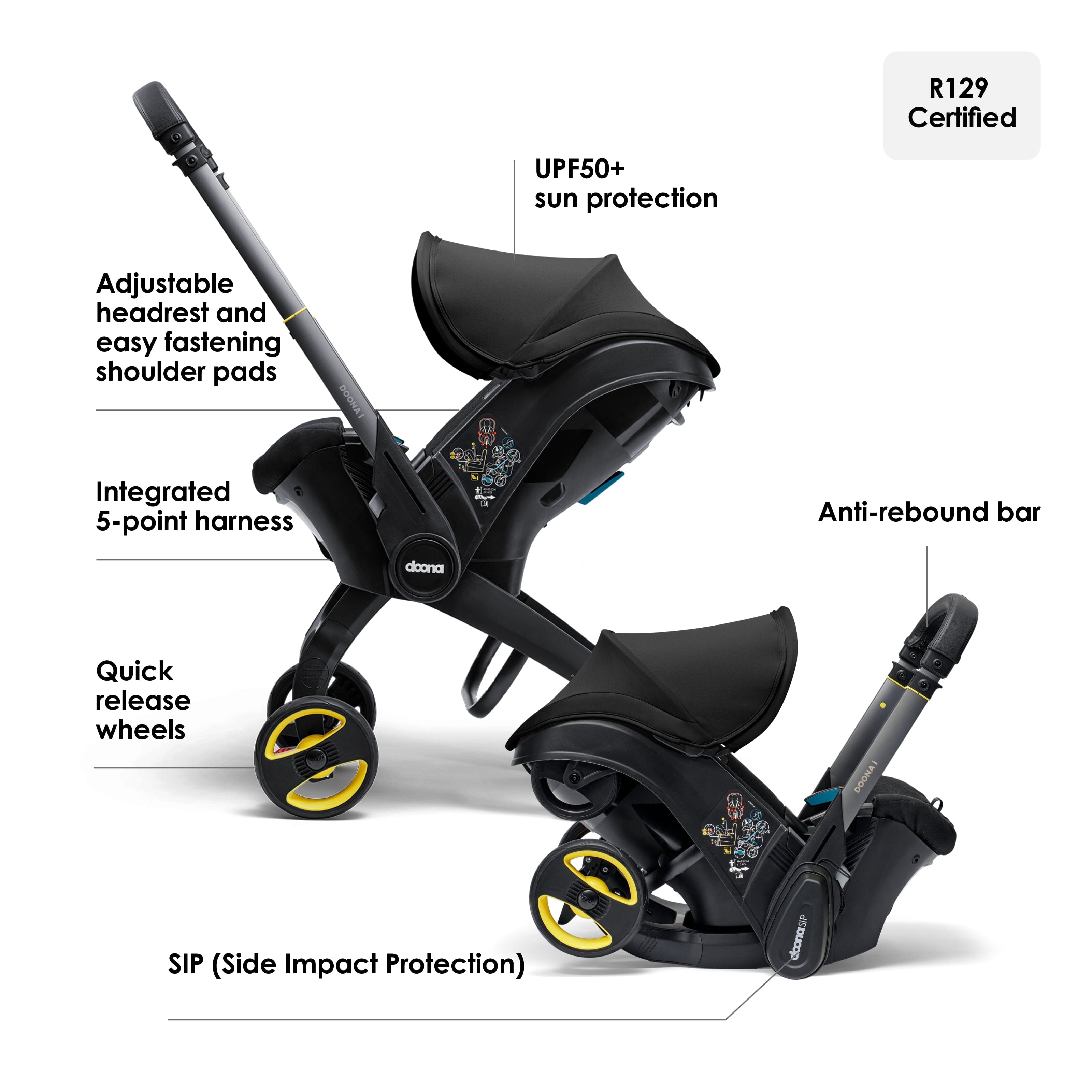 Doona i Car Seat & Stroller Nitro Black Car Seats CuddleCo 