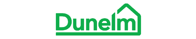 Dunelm logo in green on a white background