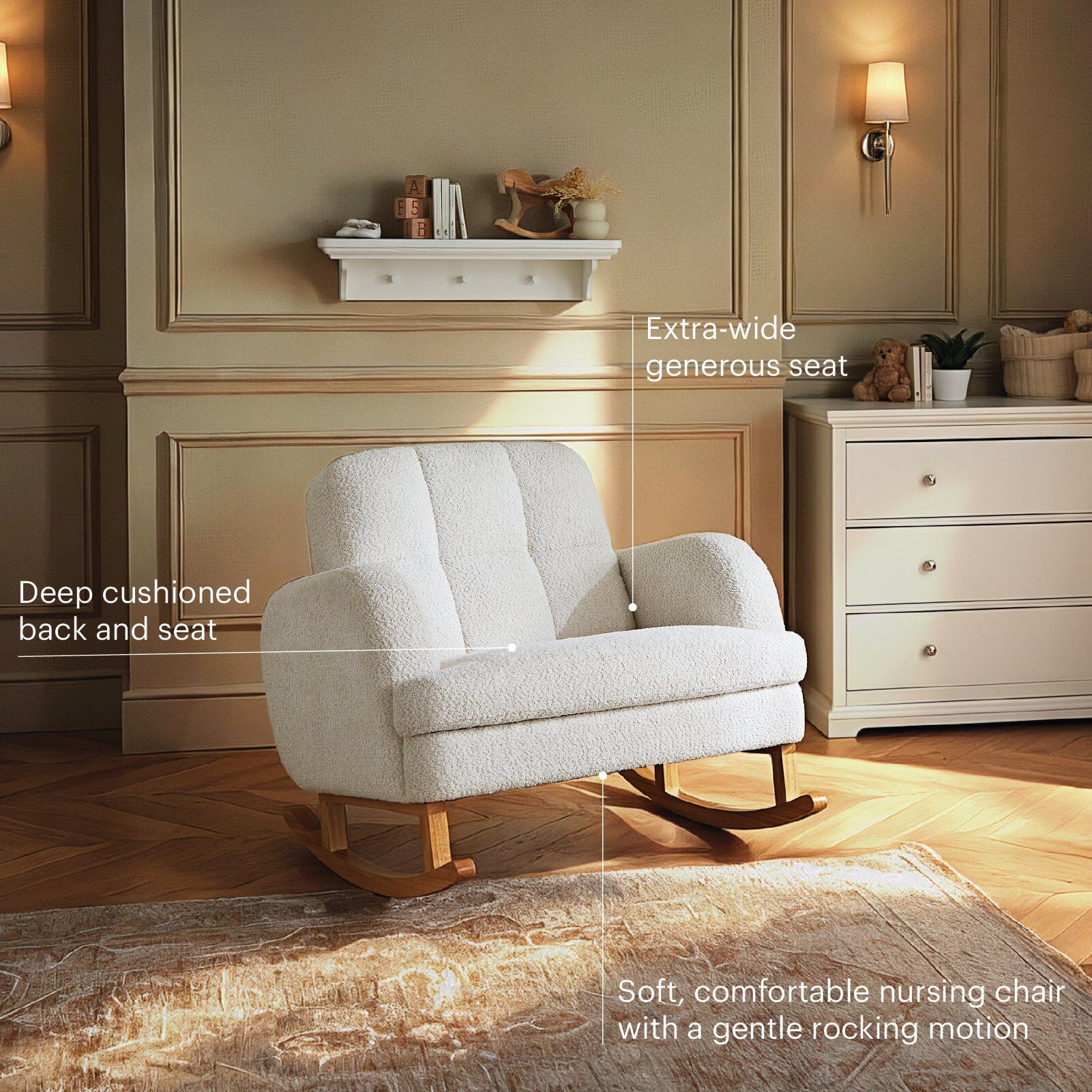 Etta Cuddle Chair - Boucle Off White Furniture Singles CuddleCo 