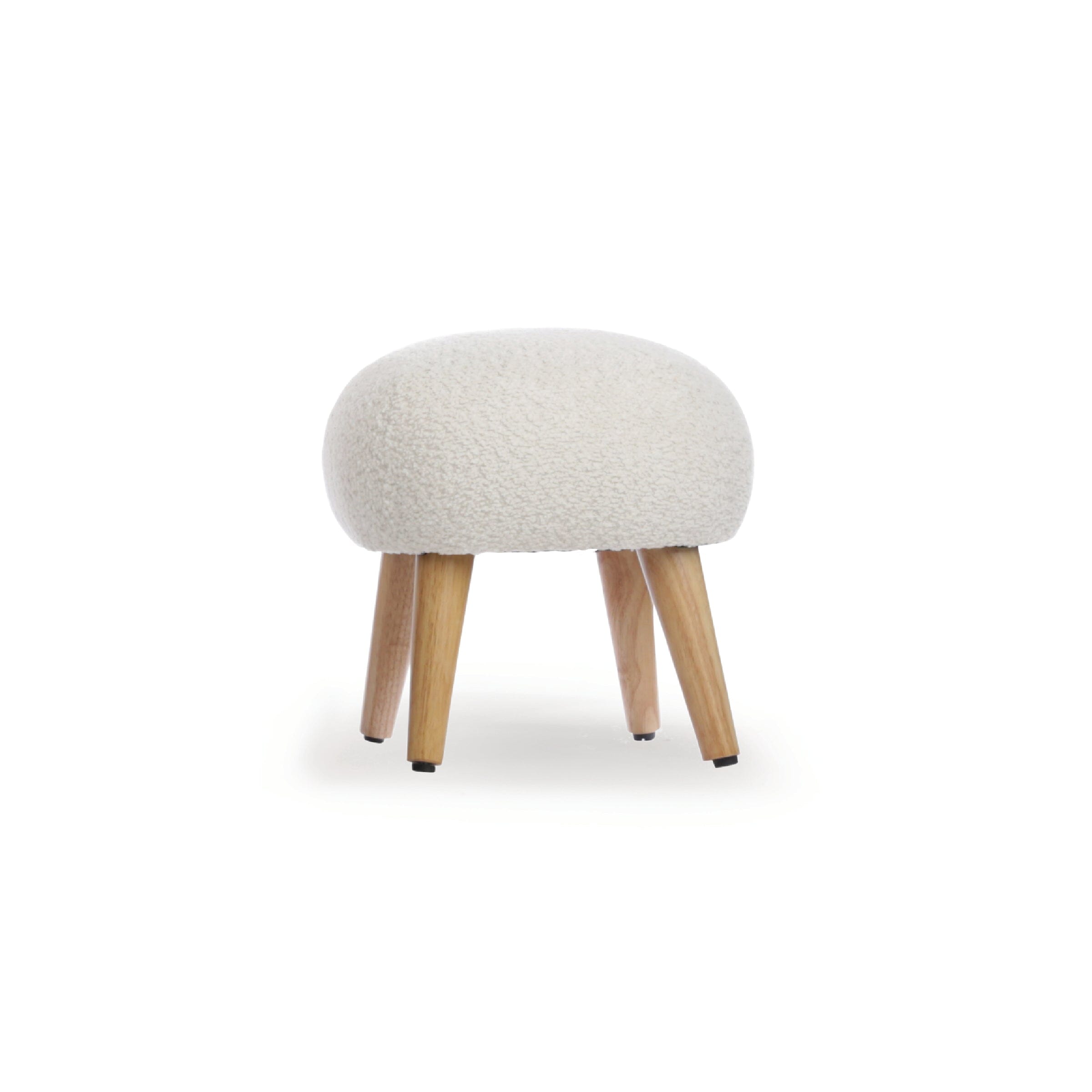 Etta Foot Stool - Boucle Off White Furniture Singles CuddleCo 
