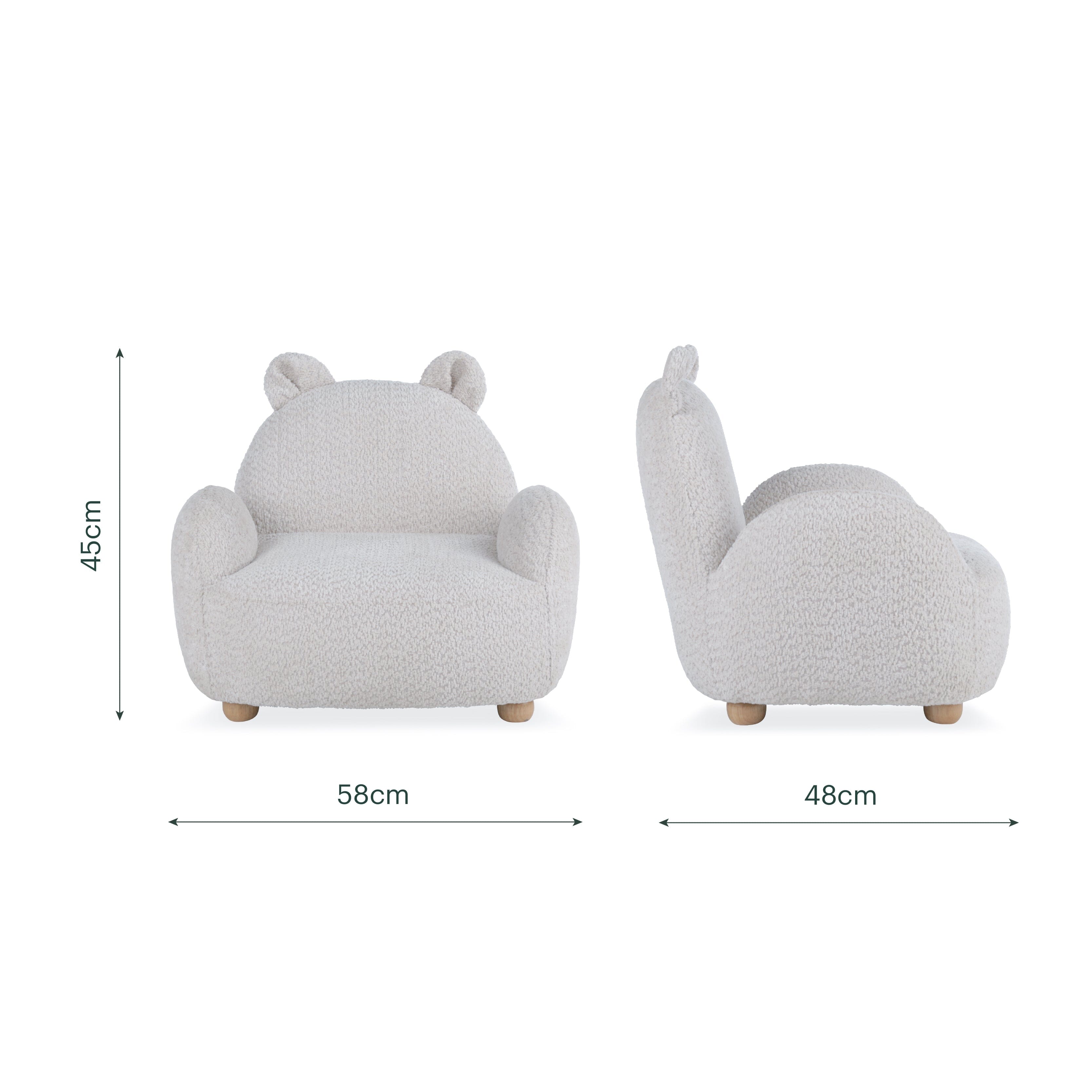 Etta Bear Kids Chair - Boucle Murshroom Furniture Singles CuddleCo 