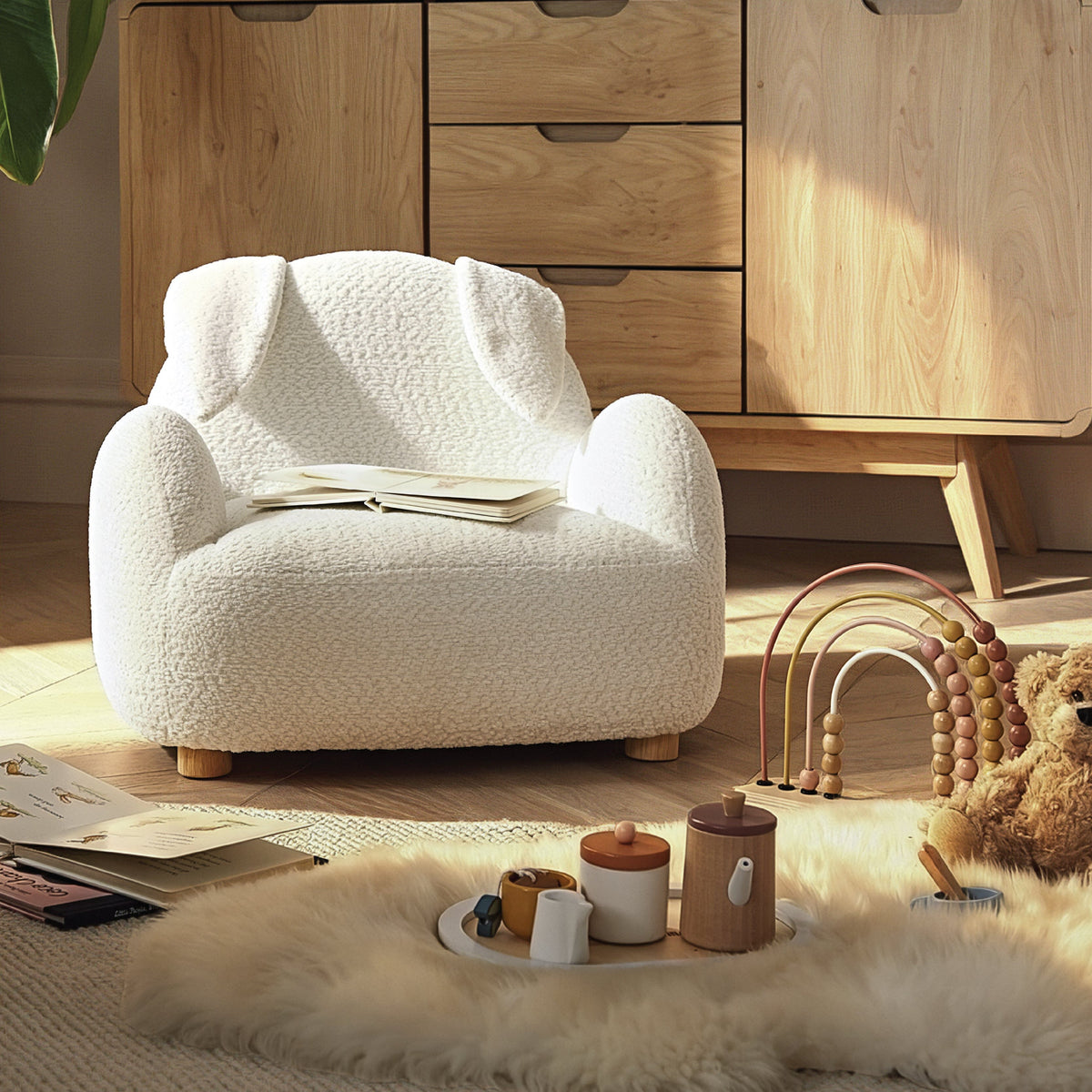 Etta Bunny Chair Bouclé Off White