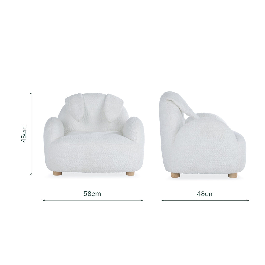 Etta Bunny Kids Chair - Boucle Off White Furniture Singles CuddleCo 
