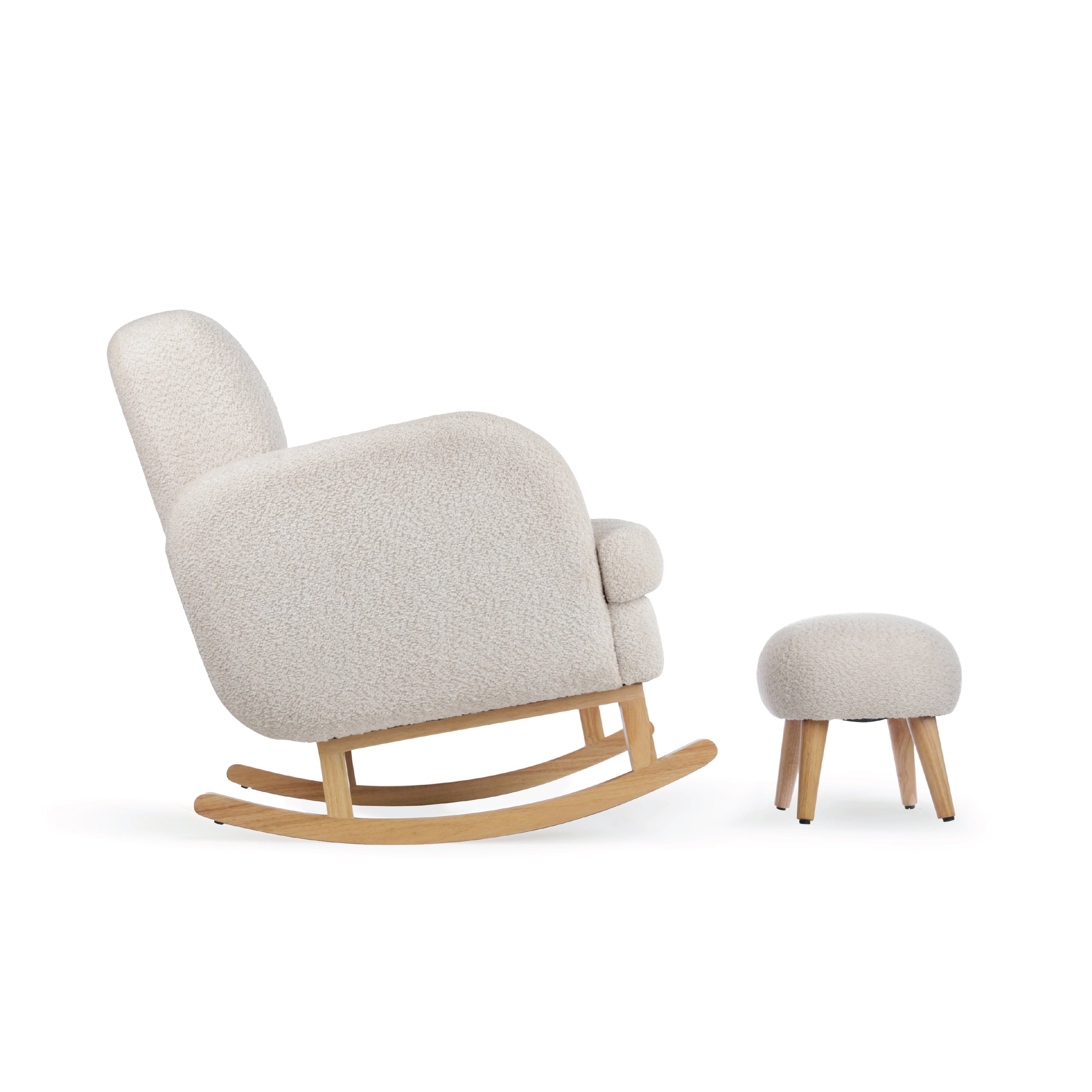 Etta Cuddle Nursing Chair & Foot stool - Boucle Mushroom Furniture Singles CuddleCo 