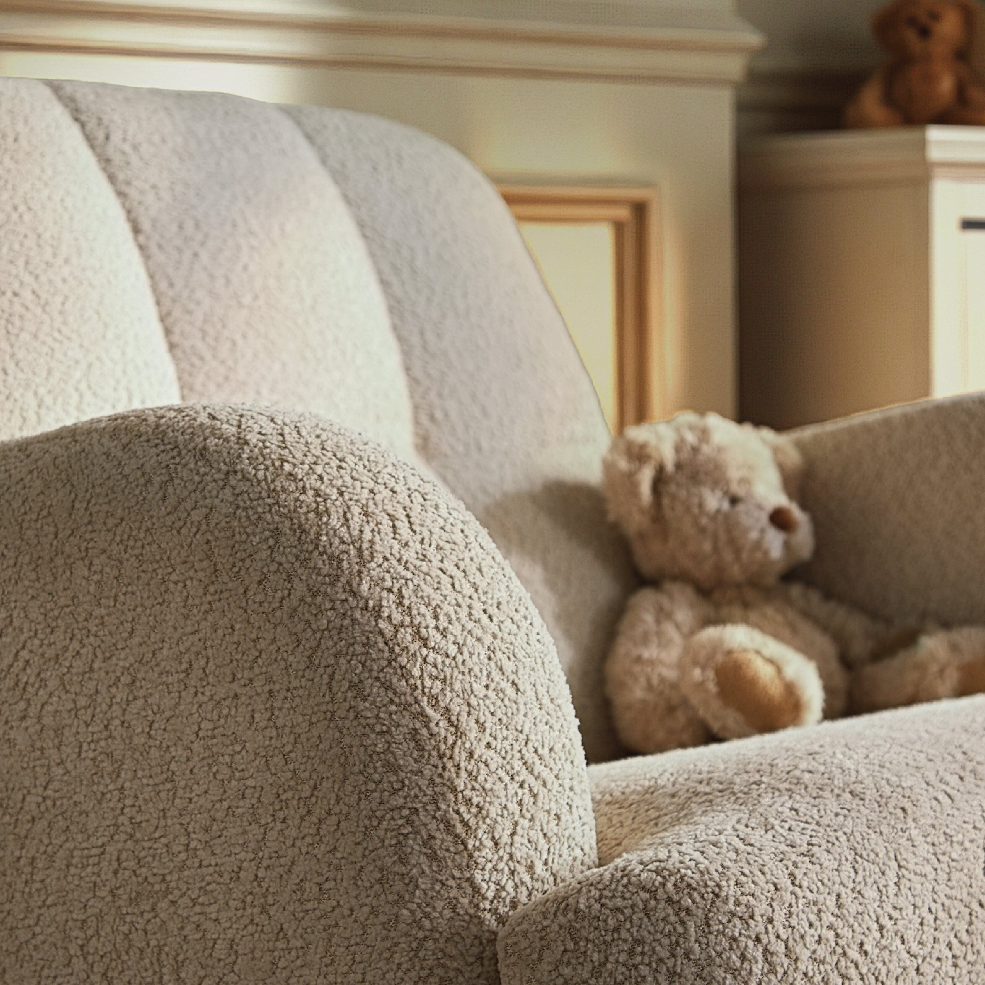 Etta Cuddle Nursing Chair & Foot stool - Boucle Mushroom Furniture Singles CuddleCo 
