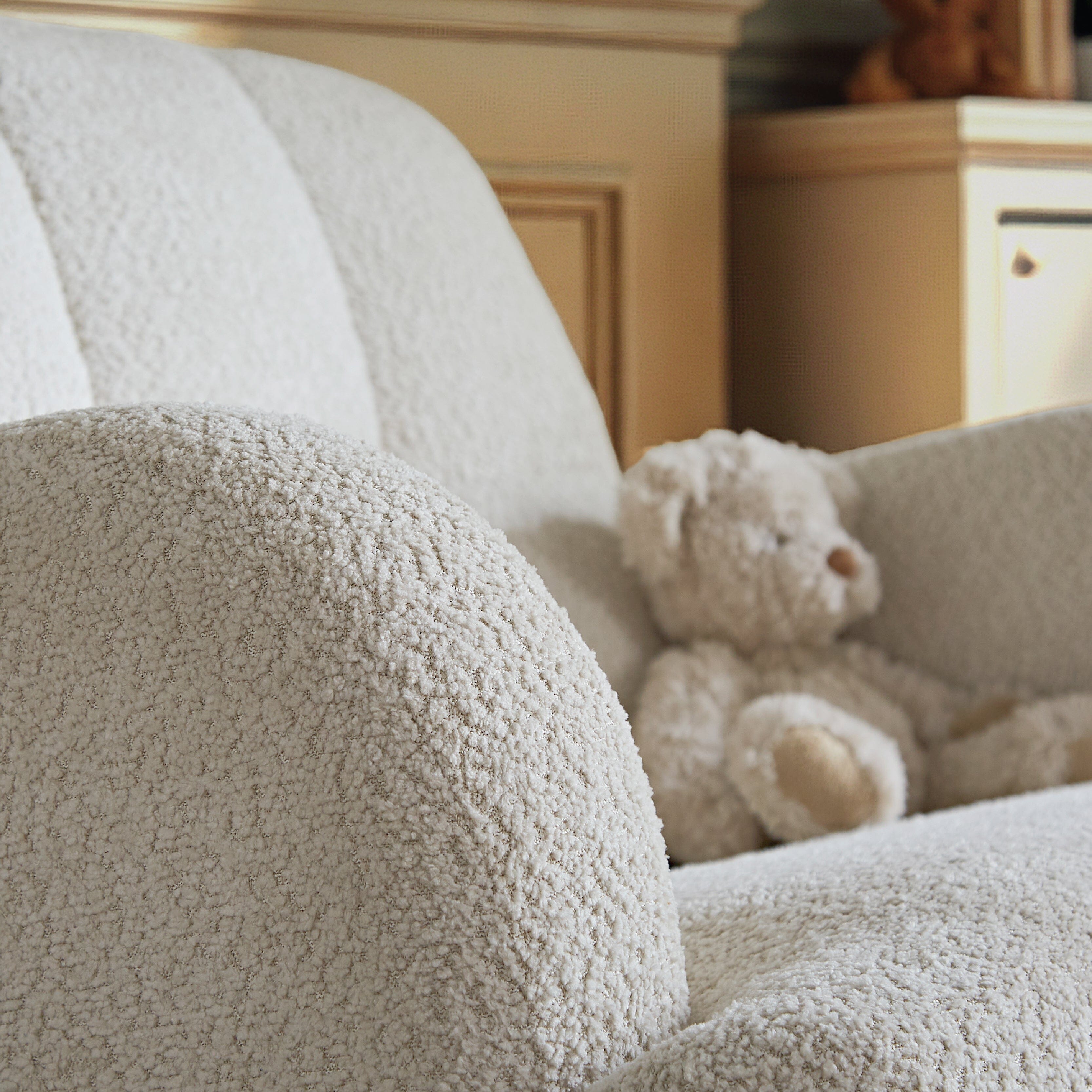 Etta Cuddle Nursing Chair & Foot stool - Boucle Off White Furniture Singles CuddleCo 