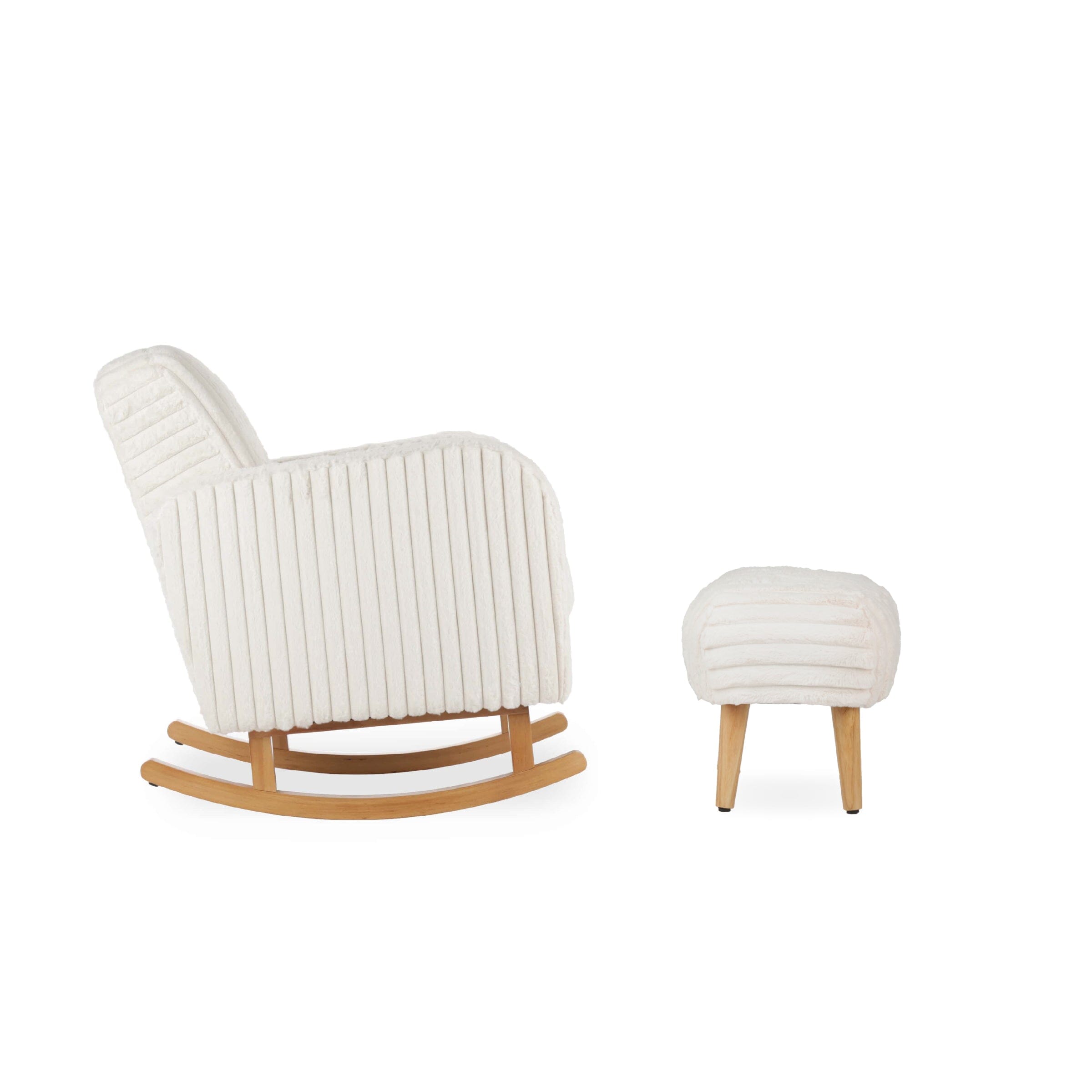 Etta Nursing Chair & Foot stool - Faux Fur Cream Furniture Singles CuddleCo 