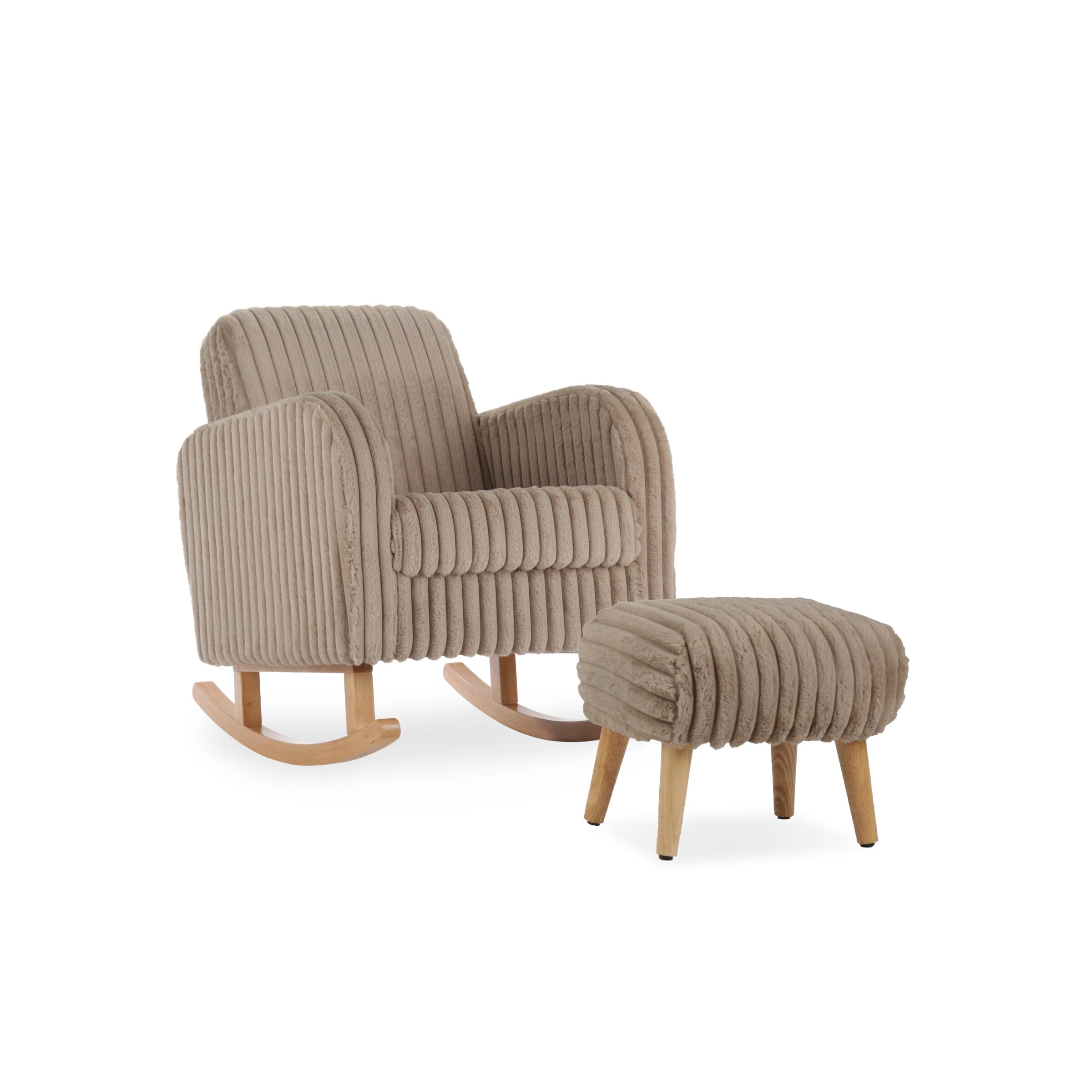 Etta Nursing Chair & Foot stool - Faux Fur Mink Furniture Singles CuddleCo 