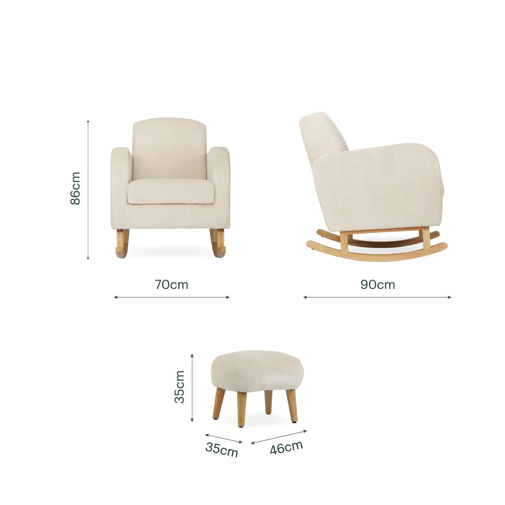 Etta Nursing Chair & Foot stool - Sand Furniture Singles CuddleCo 