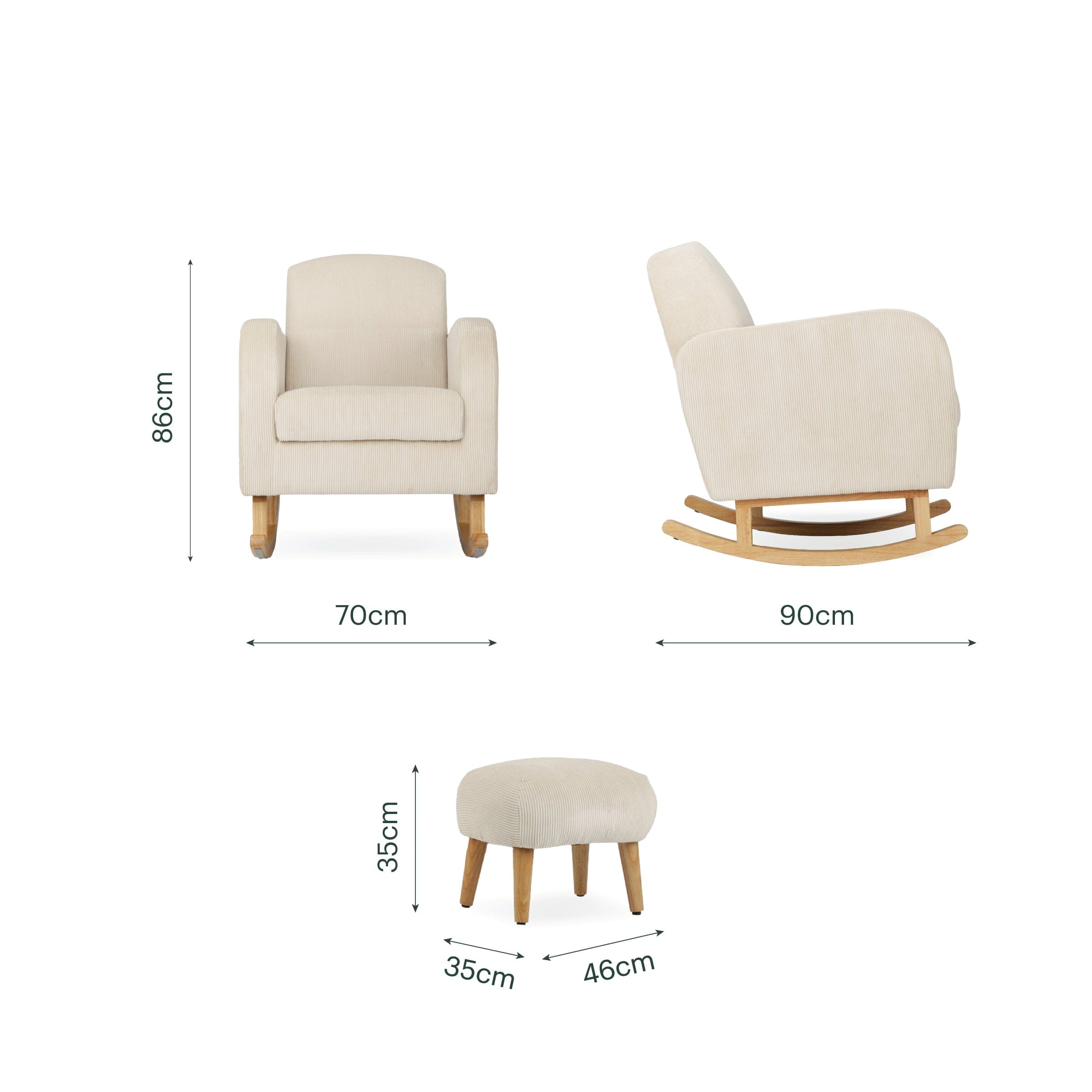 Etta Nursing Chair & Foot stool - Sand Furniture Singles CuddleCo 