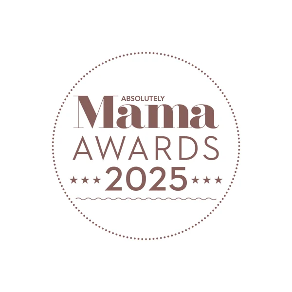 Logo for Absolutely Mama Awards 2025 on a white background