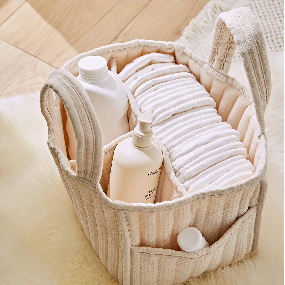 Nappy Caddy - Cashmere Waffle