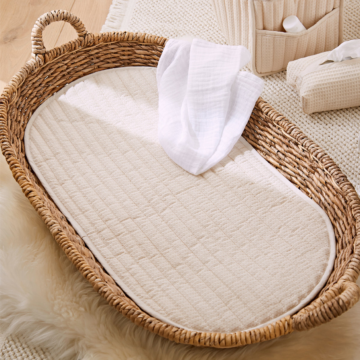 Nappy Caddy Set - Cashmere Waffle