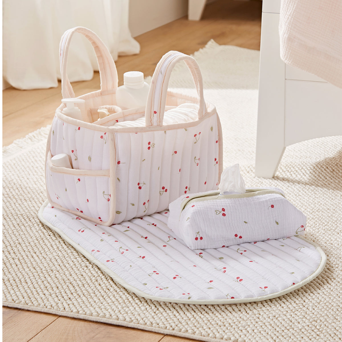 Nappy Caddy Set - Ditsy Cherry