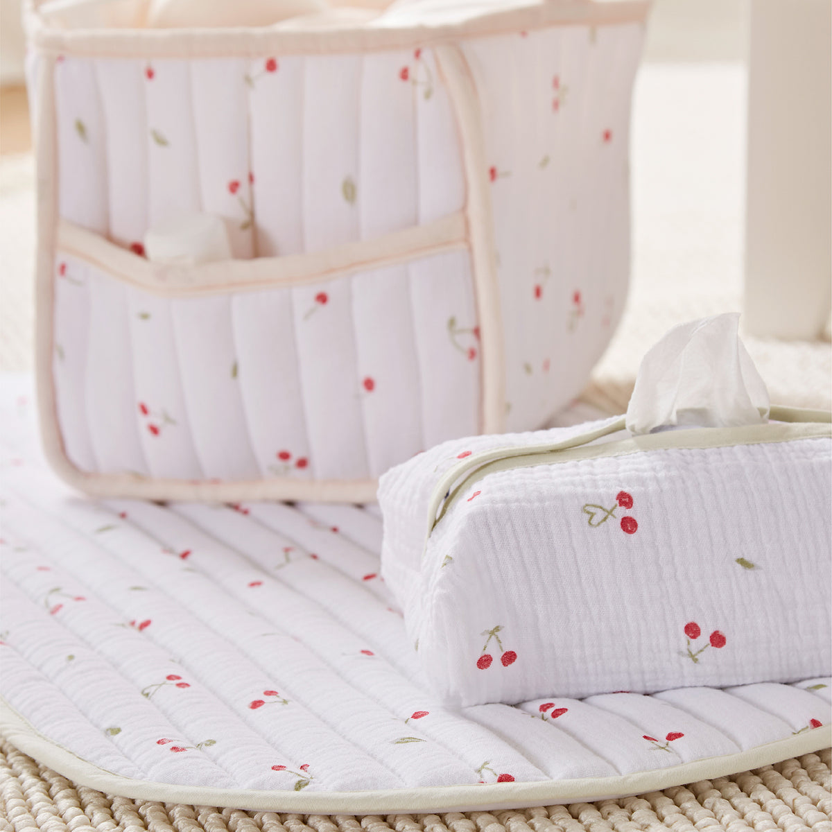 Nappy Caddy Set - Ditsy Cherry