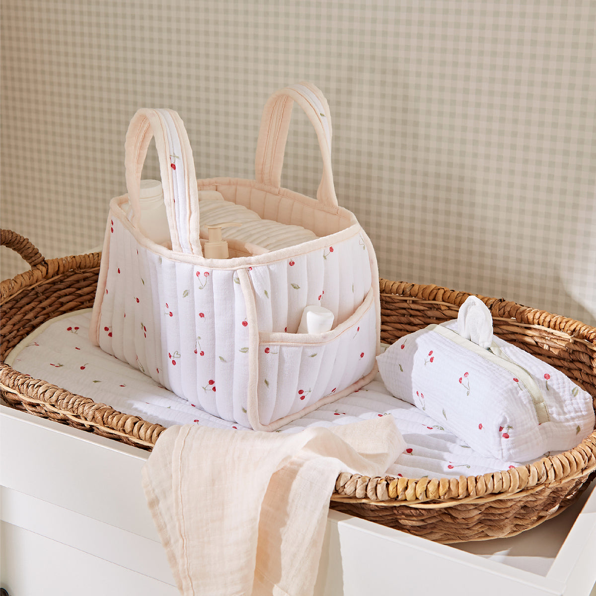 Nappy Caddy Set - Ditsy Cherry