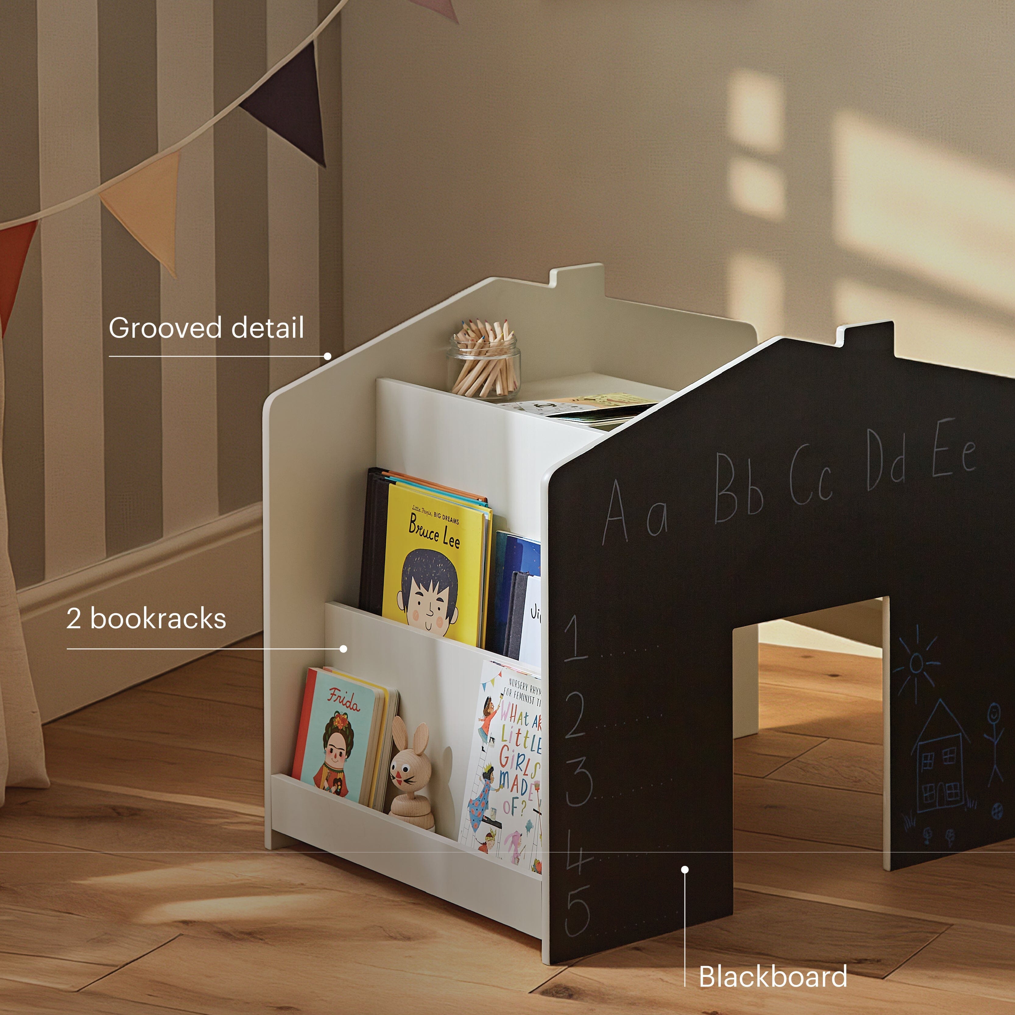 Play House Storage Desk with Bench - Pebble Furniture Singles CuddleCo 