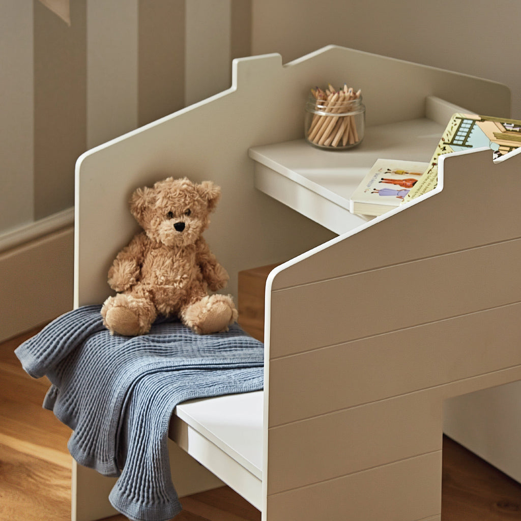 Play House Storage Desk with Bench - Pebble Furniture Singles CuddleCo 