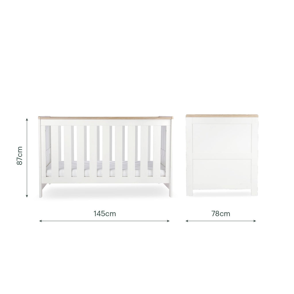 Burford Cot Bed - White & Oak Furniture Singles CuddleCo 